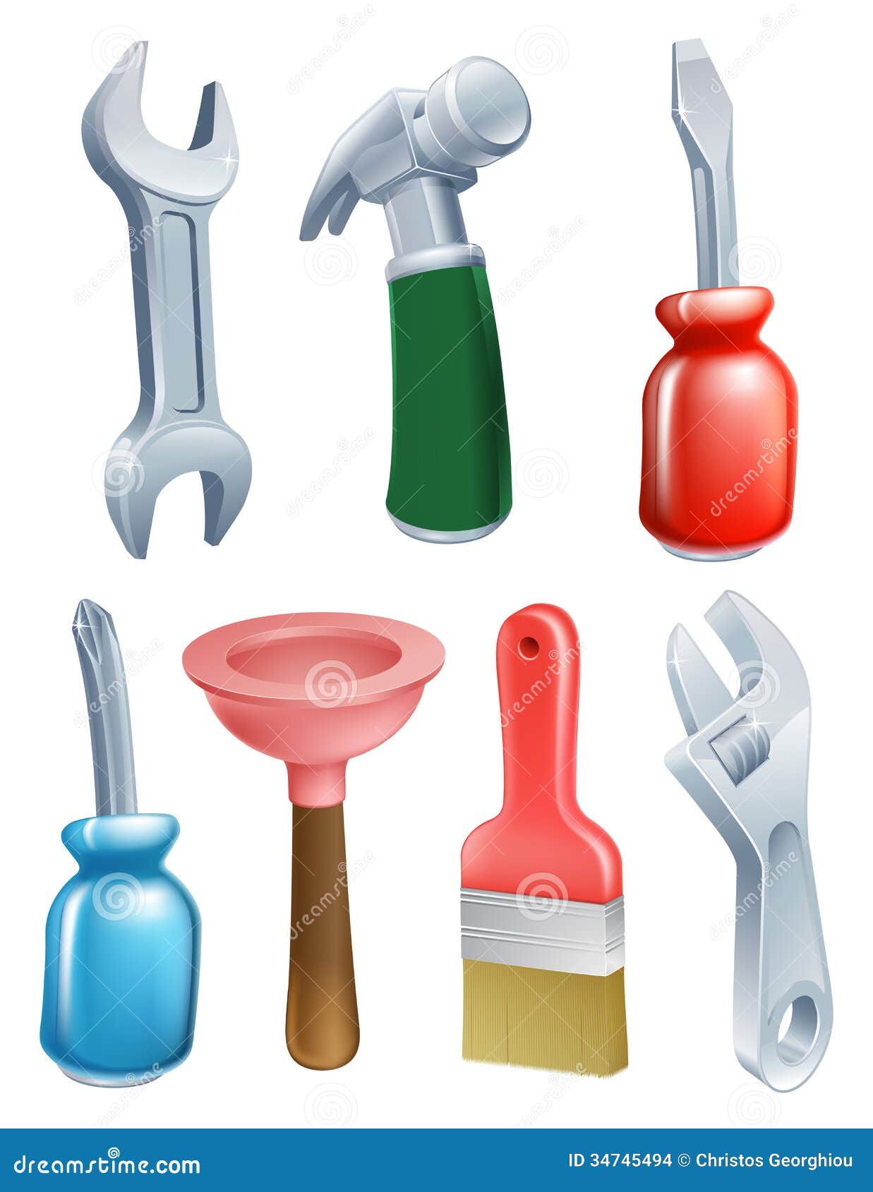 Cartoon Tools Icons Set Stock Images - Image: 34745494