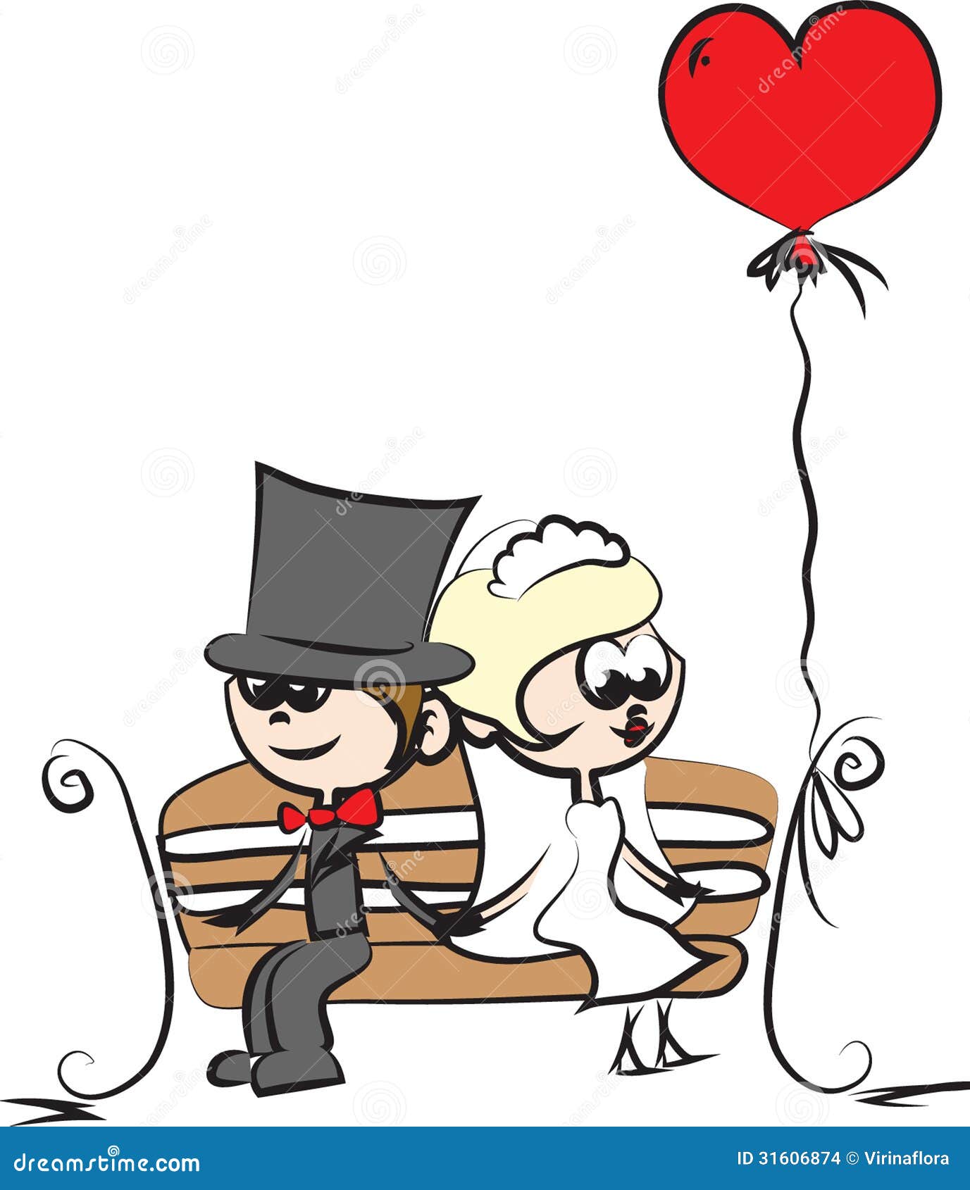 Cartoon wedding picture,vector illustration picture.