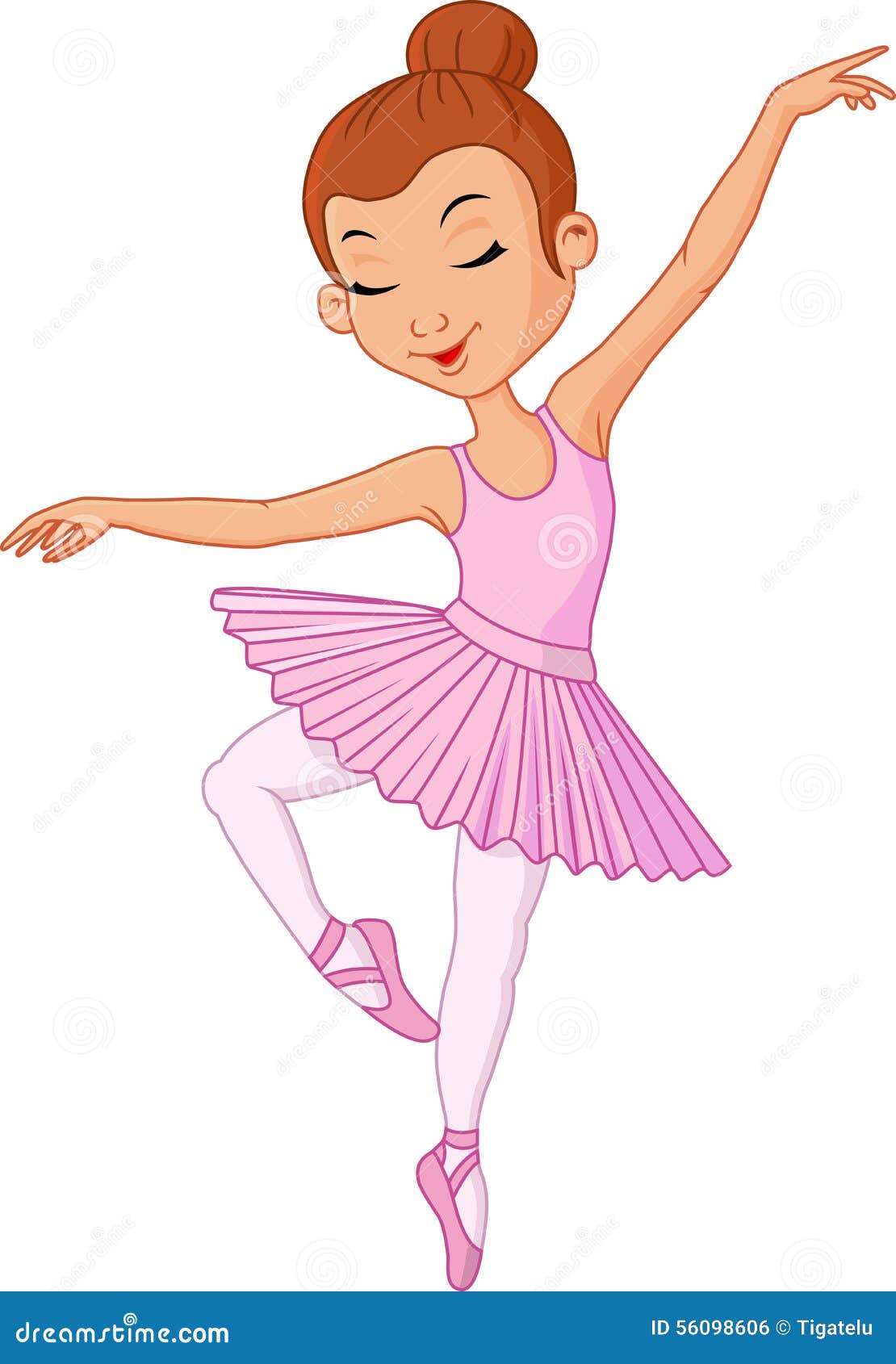 Cartoon Young Girl Ballet Dancer Stock Illustration - Image: 56098606