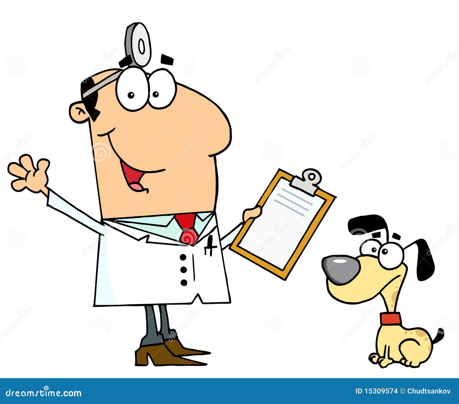 Caucasian Cartoon Dog Veterinarian Man Stock Images - Image: 15309574
