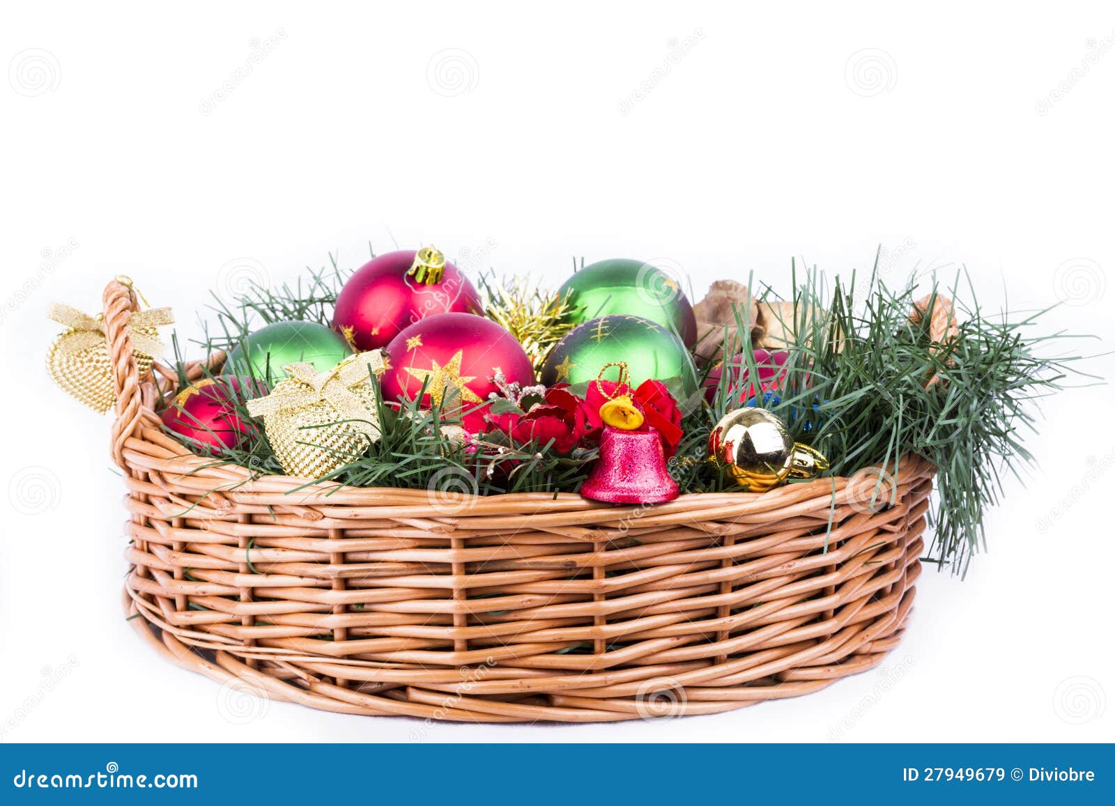 Cesta Do Natal Decorada Imagens de Stock Royalty Free Imagem Cesta Do Natal Decorada Imagens de Stock Royalty Free Imagem