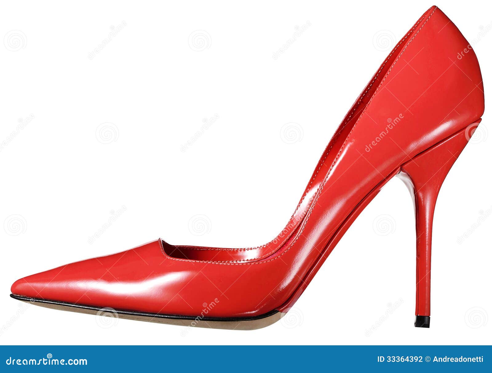 Chaussure En Cuir Rouge Simple De Cour De Dames Photographie stock ...