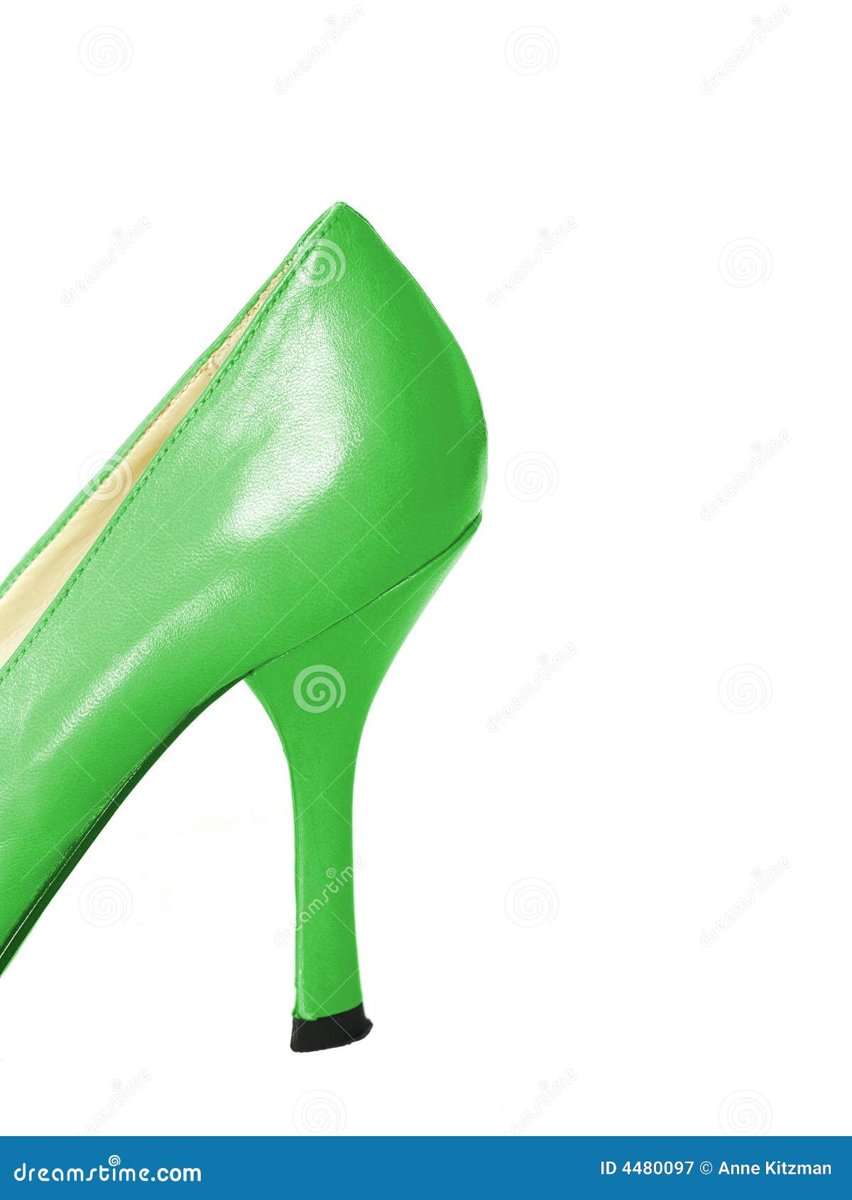 Chaussure en cuir verte de haut talon - chaussure gÃ®tÃ©e en cuir d ...