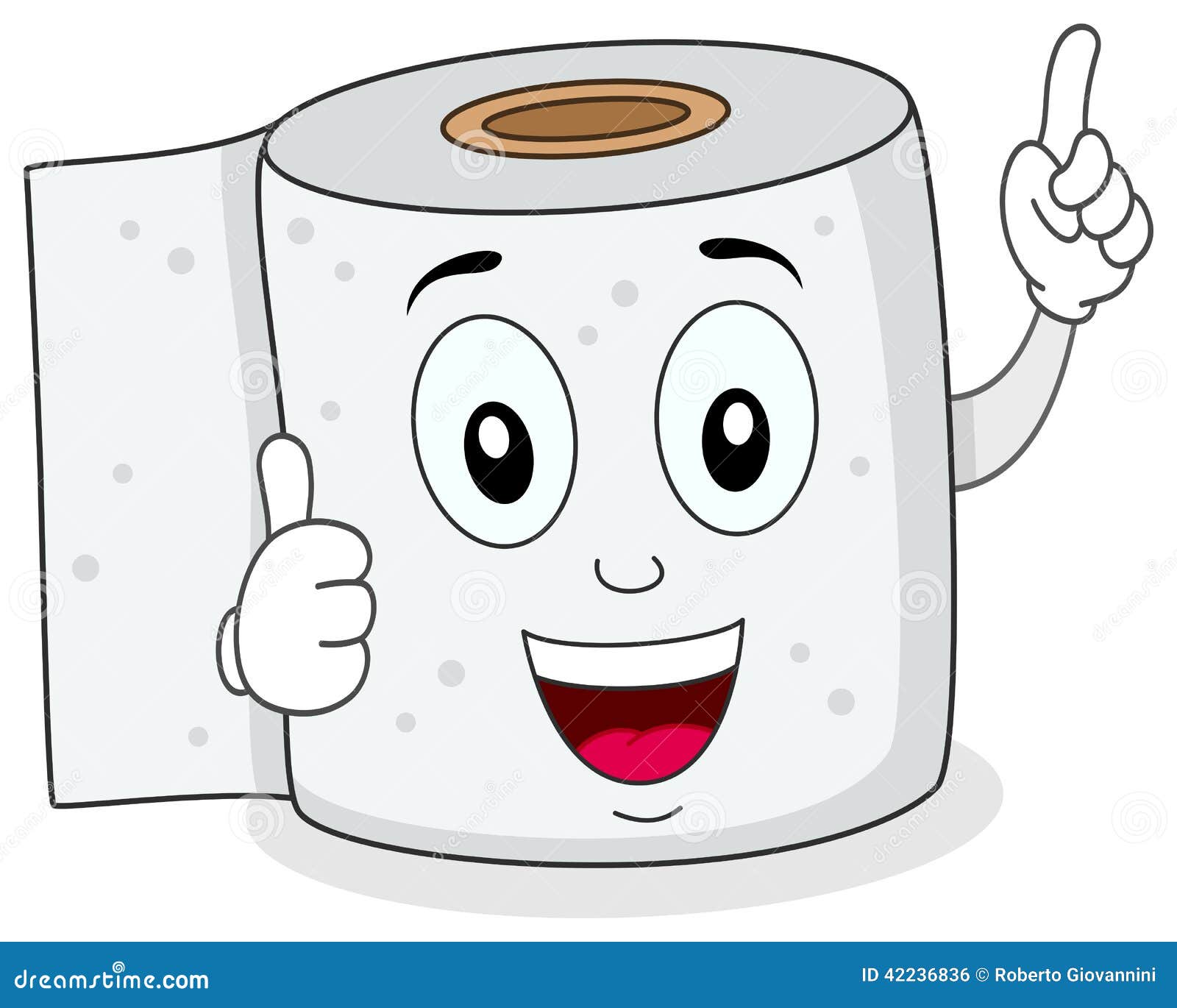 Cheerful Toilet Paper Smiling Character Stock Vector - Image: 42236836