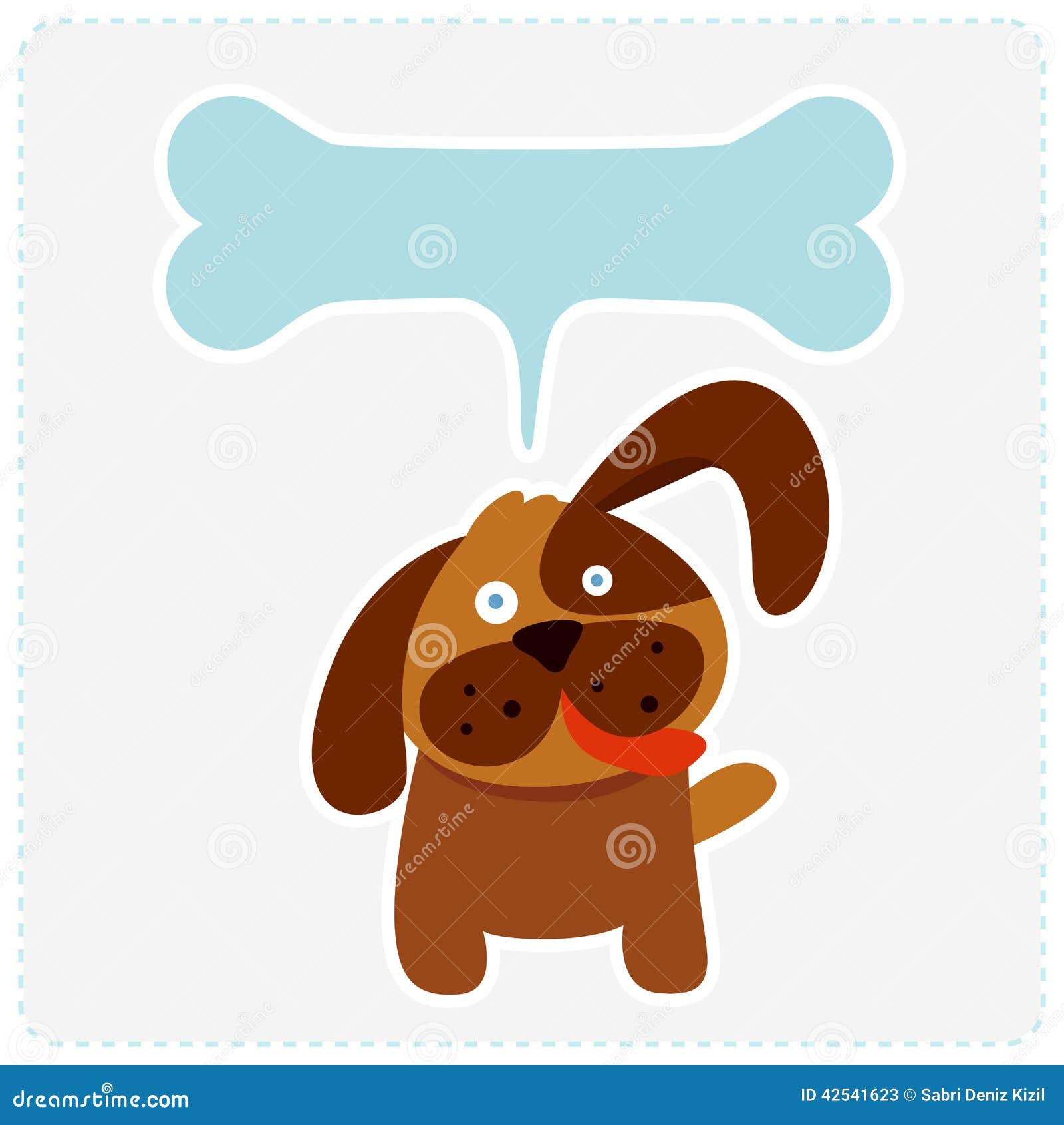 Chien Mignon Avec La Bulle De La Parole D'os Illustration Chien Mignon Avec La Bulle De La Parole D'os Illustration