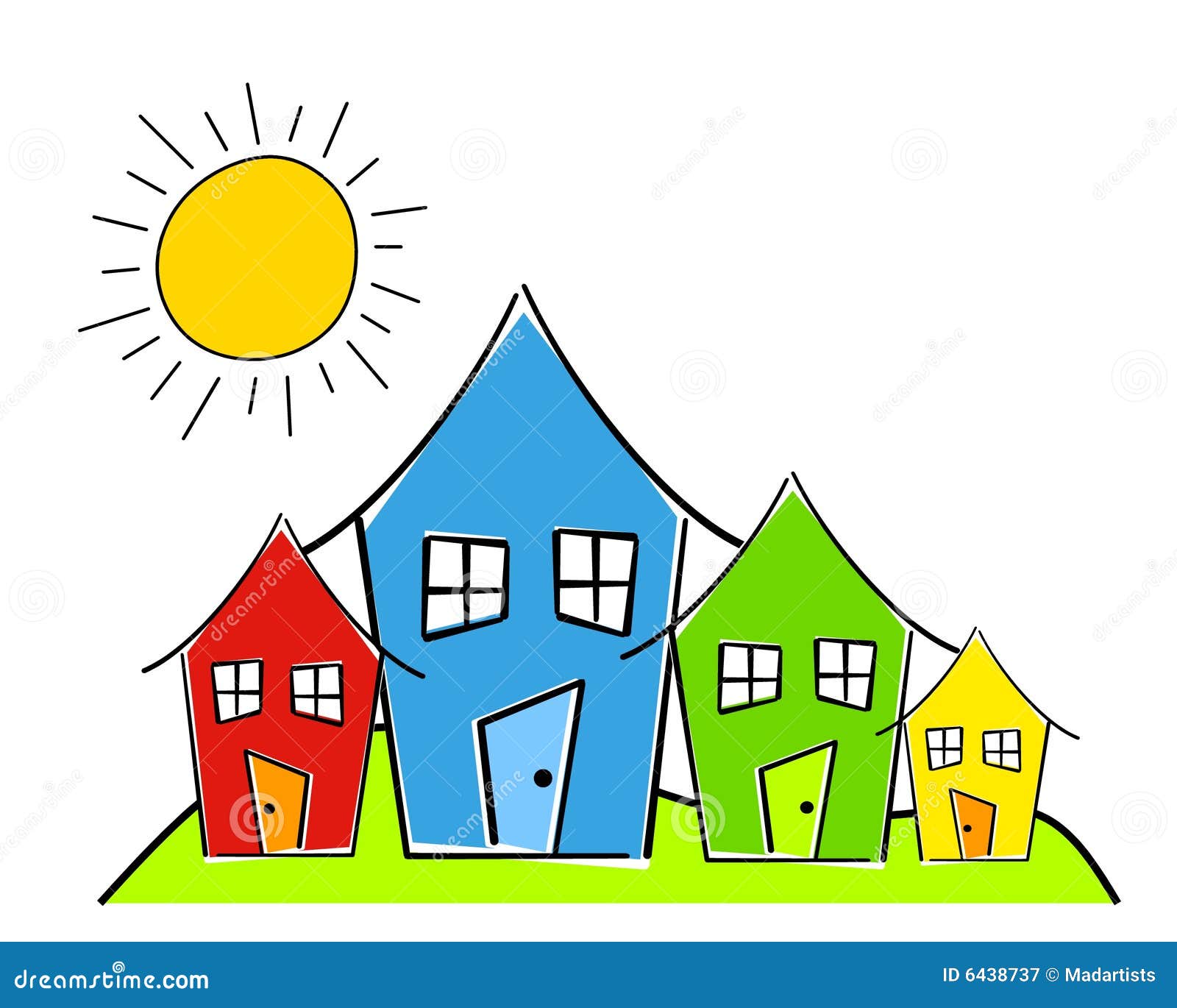 row of houses clipart - photo #11