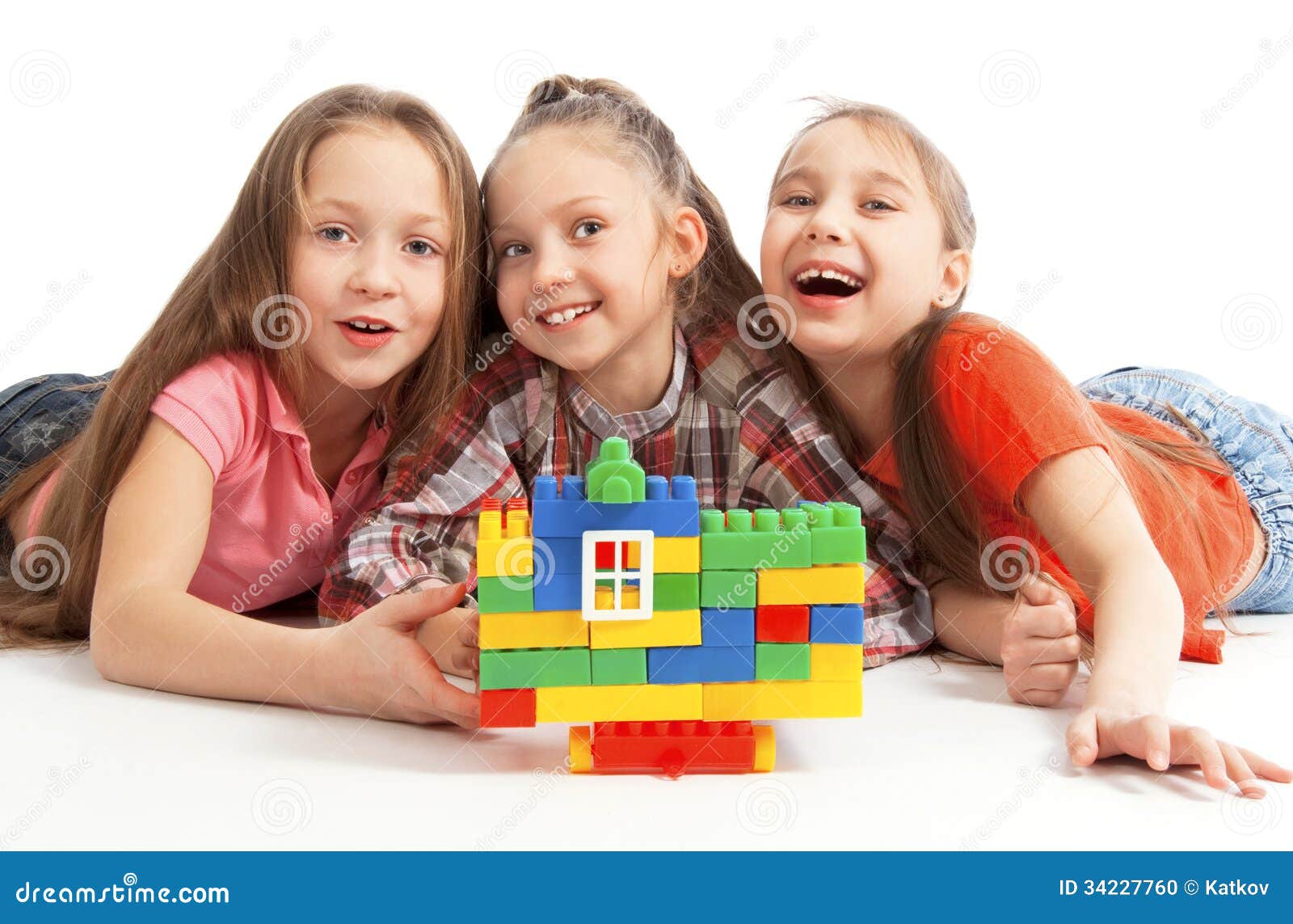 Children Playing A Toy House Stock Photo - Image: 34227760