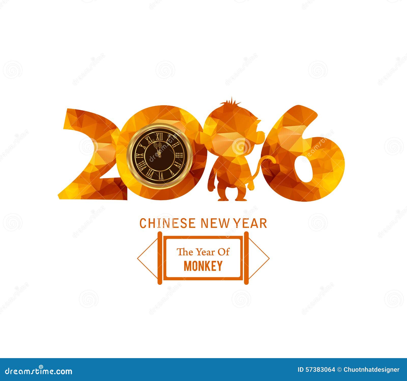 new year golden monkey new year 2016 monkey with golden clock geometric new year golden monkey new year 2016 monkey with golden clock geometric