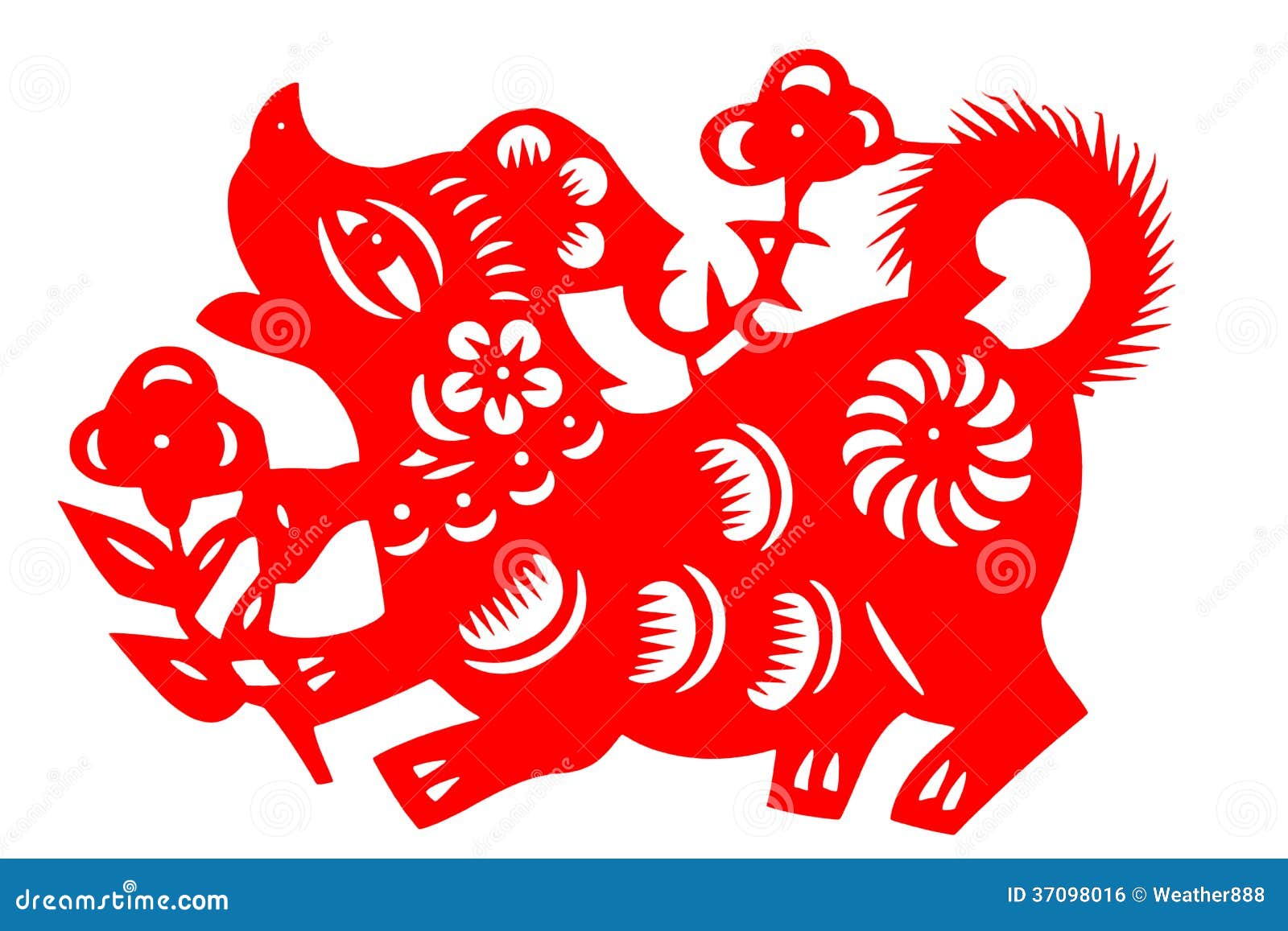 Chinese paper-cut dog
