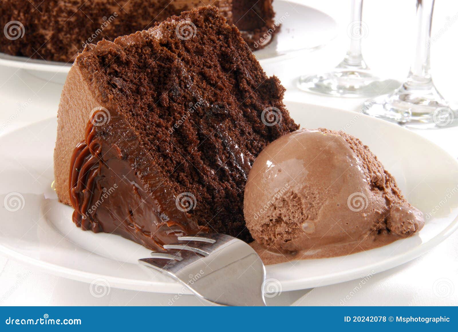Chocolate Cake And Ice Cream Royalty Free Stock Photos ...