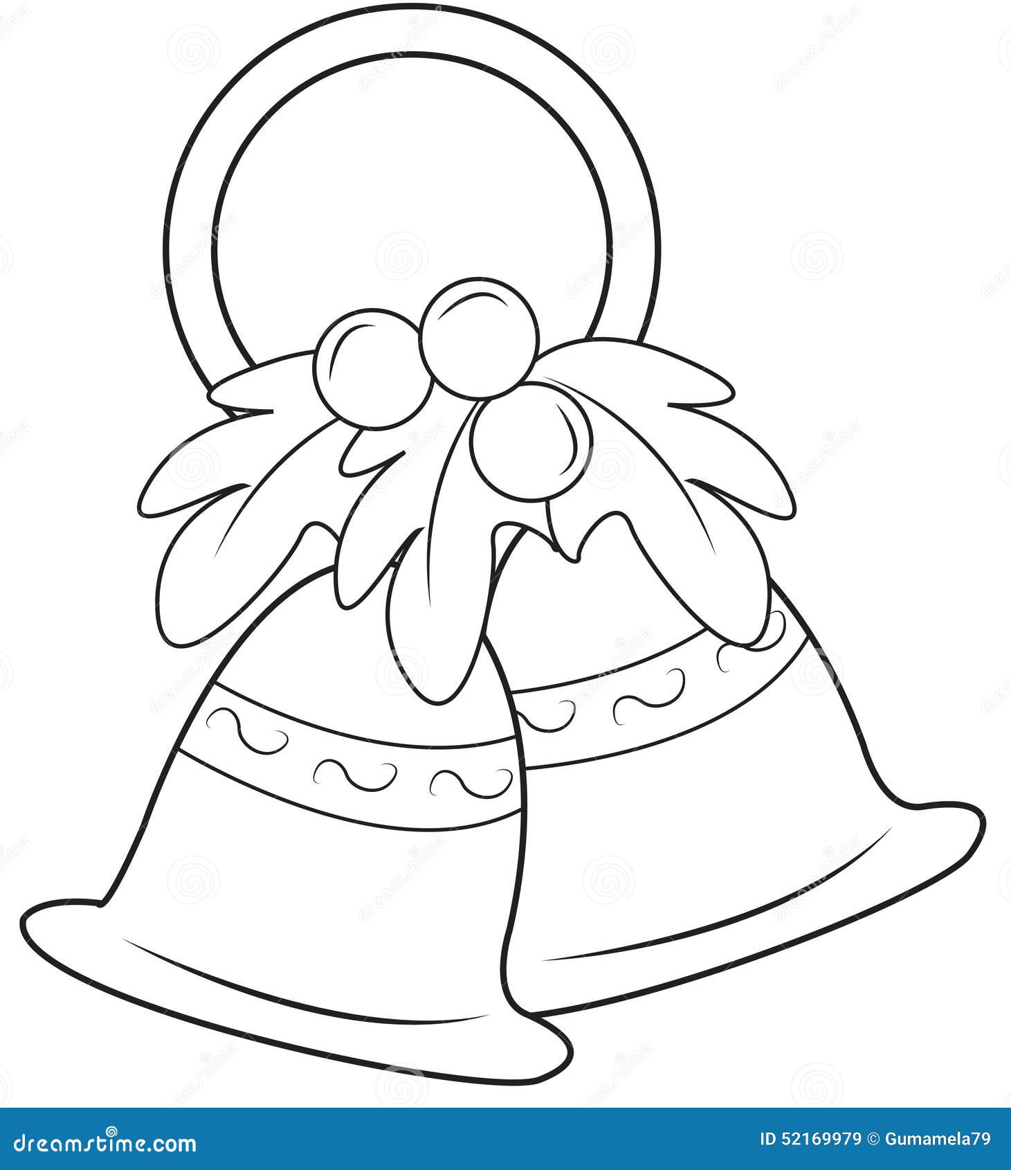 christmas bells coloring page useful as book kids 52169979