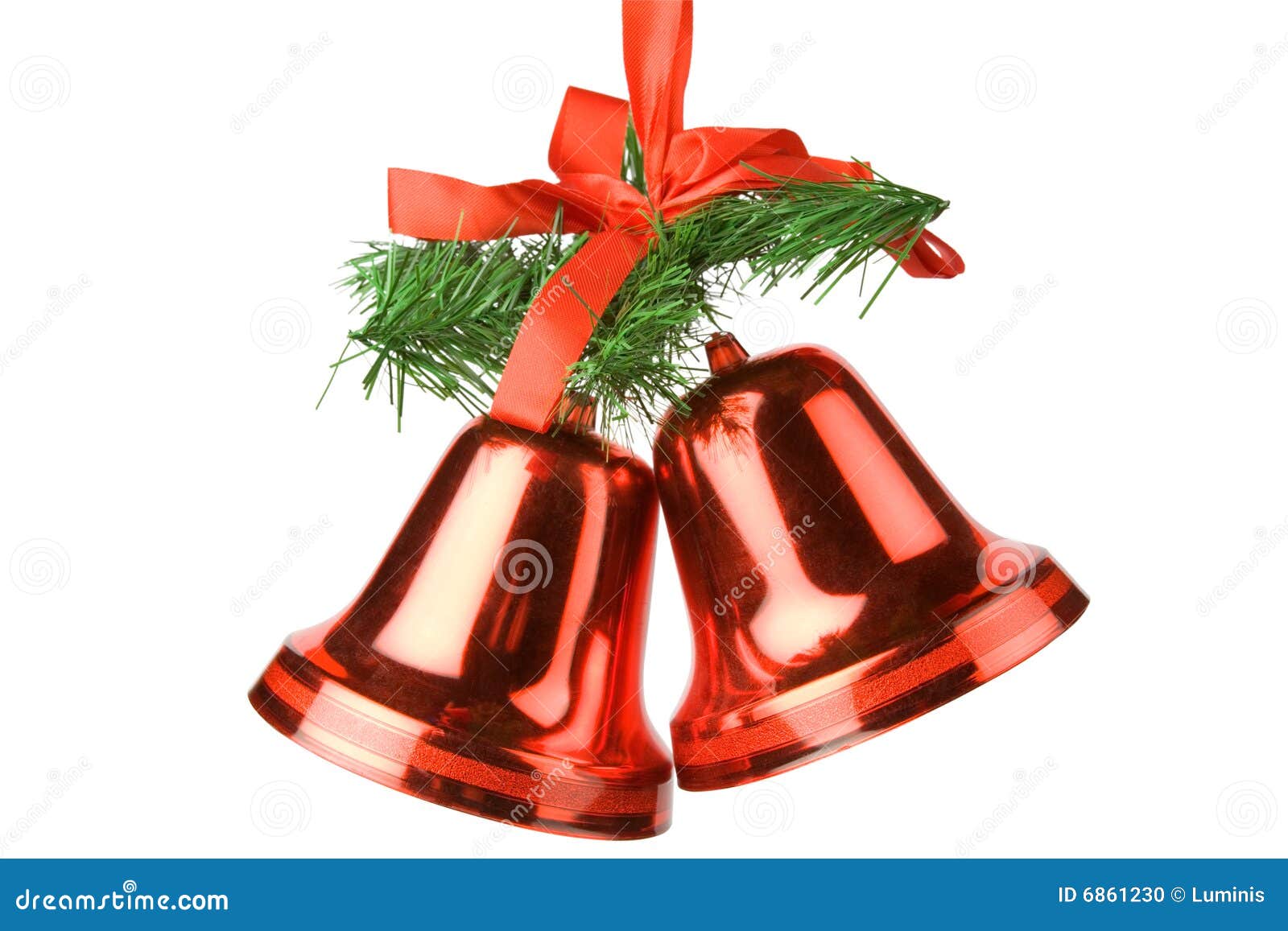 Christmas bells decoration isolated on white background.