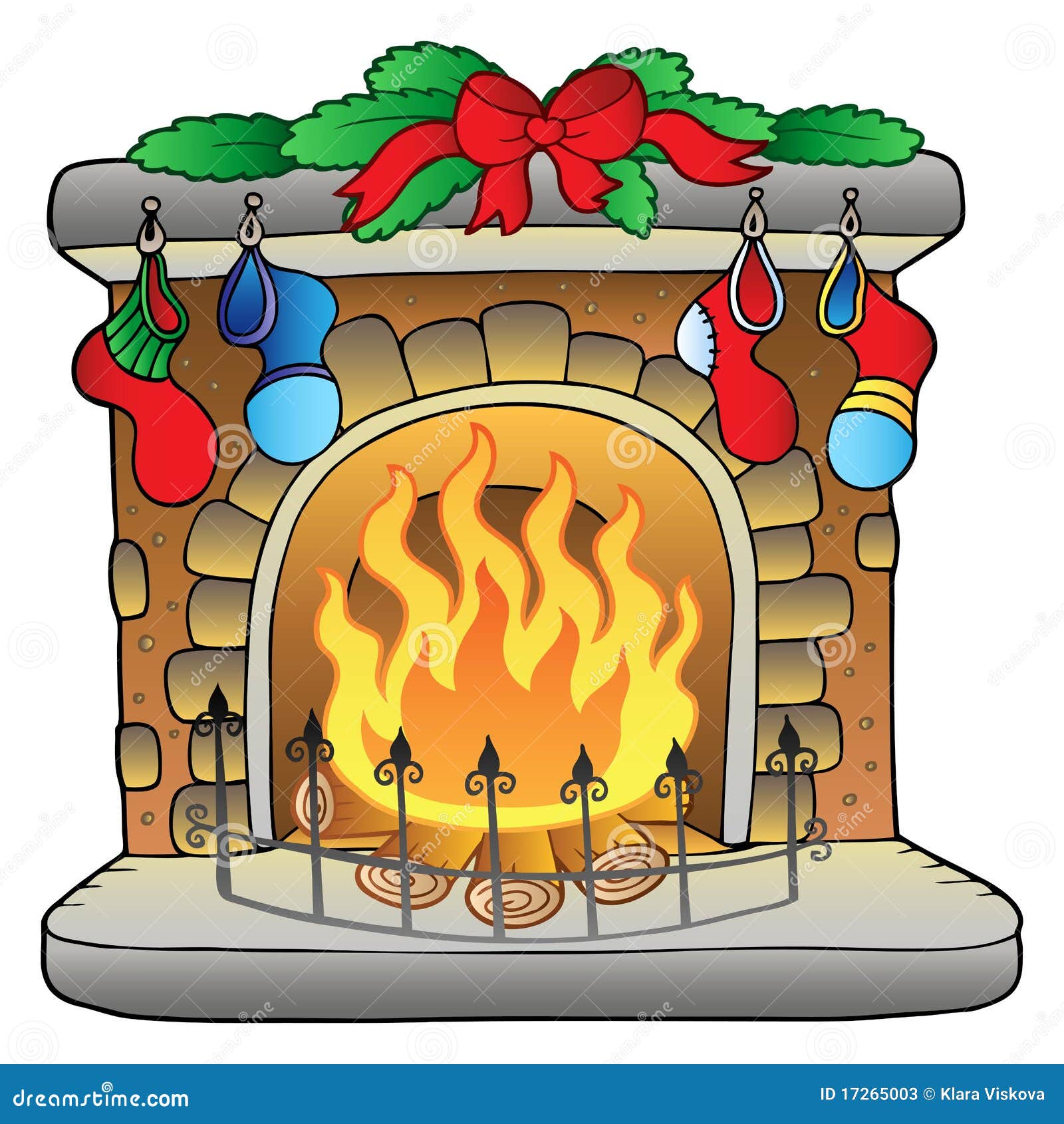 More similar stock images of ` Christmas cartoon fireplace `