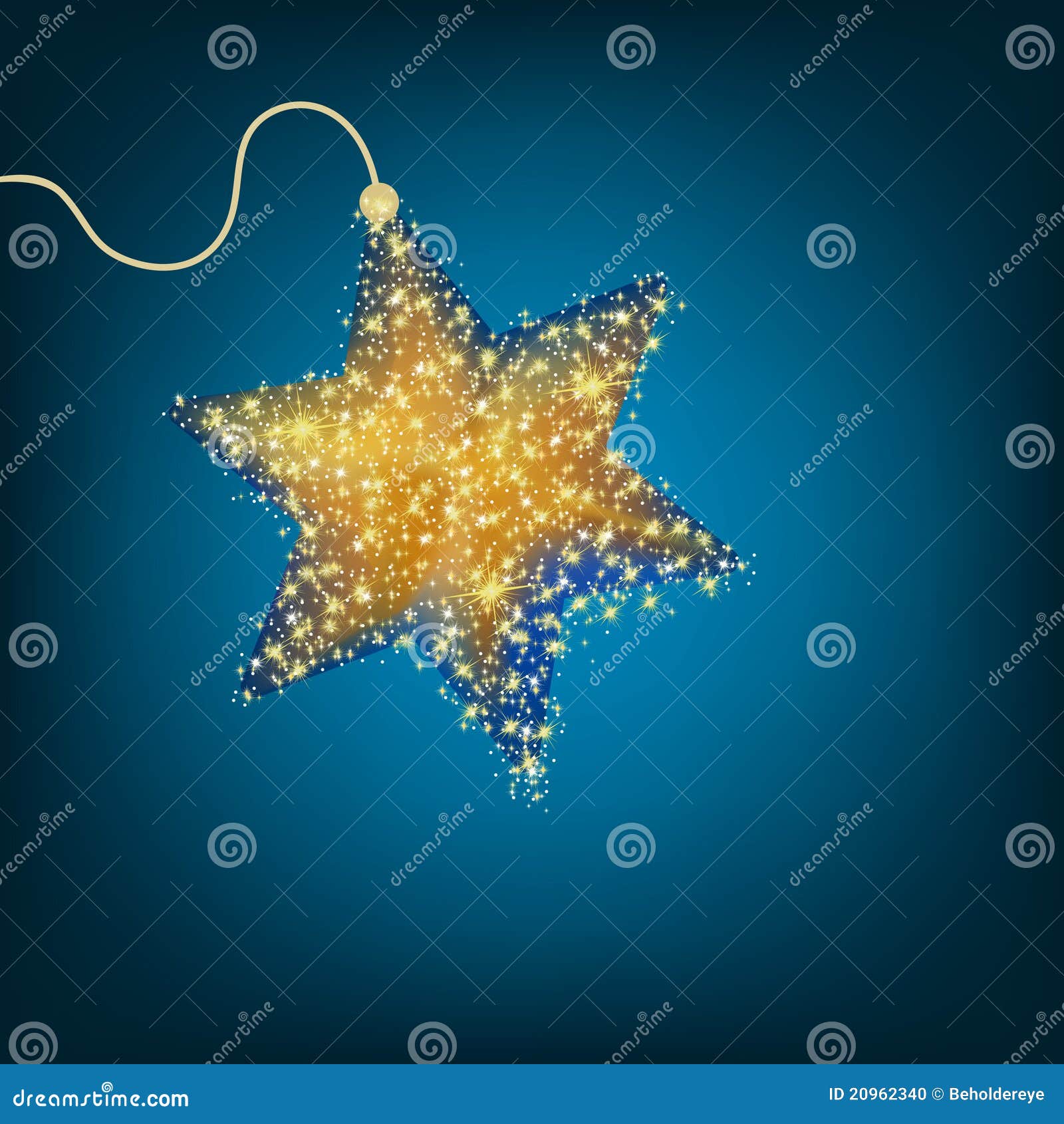 Christmas decoration, holiday background with golden star - postcard ...