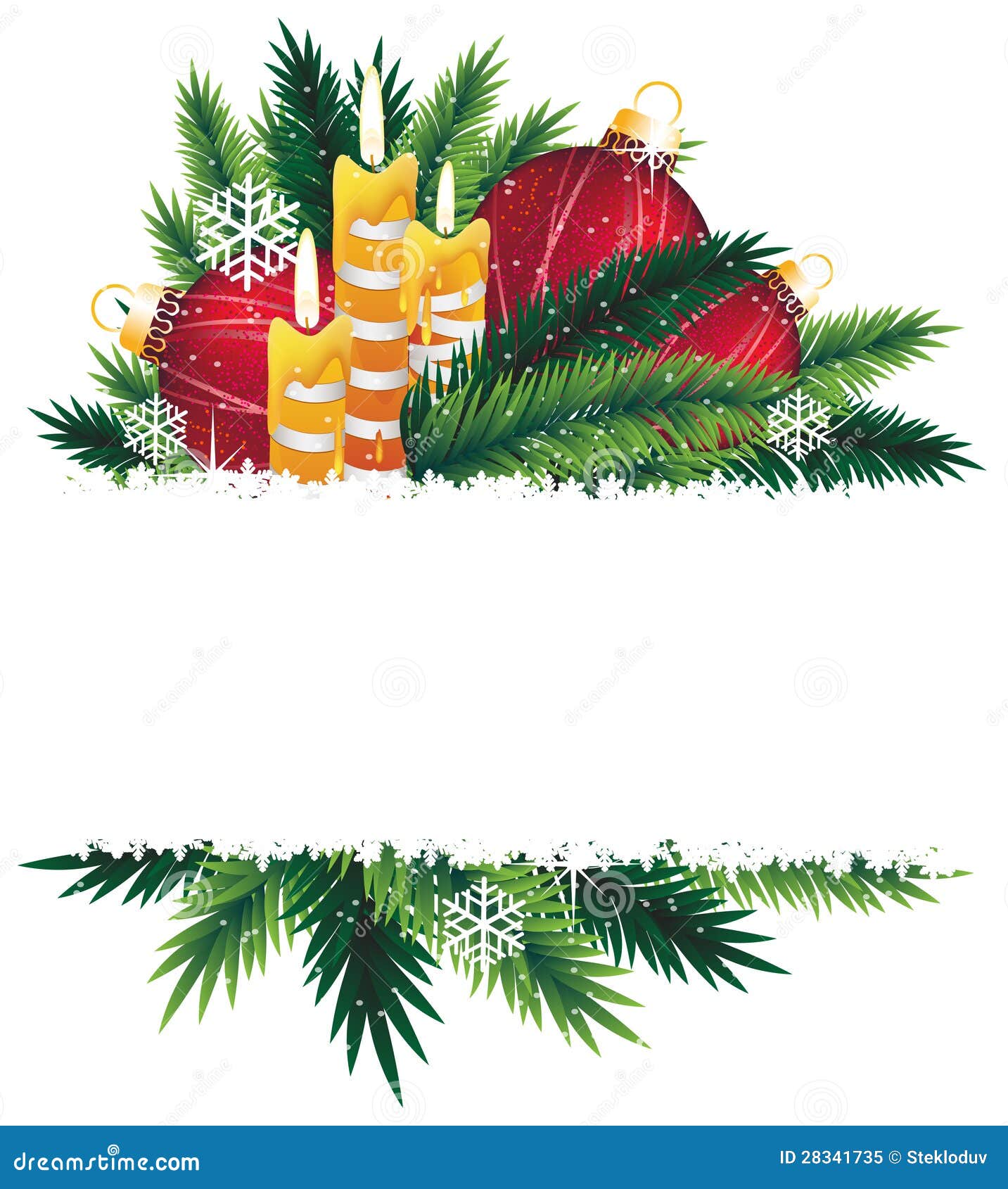Christmas Decorations And Pine Tree Branches. Royalty Free Stock Photo - Image: 28341735