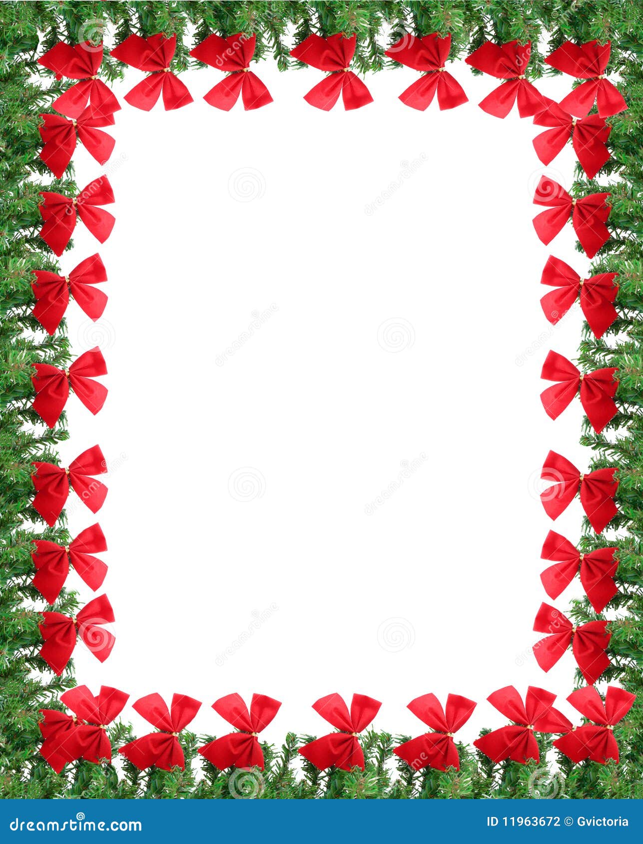 ... with red christmas bows. Great for a greeting card, frame, or border
