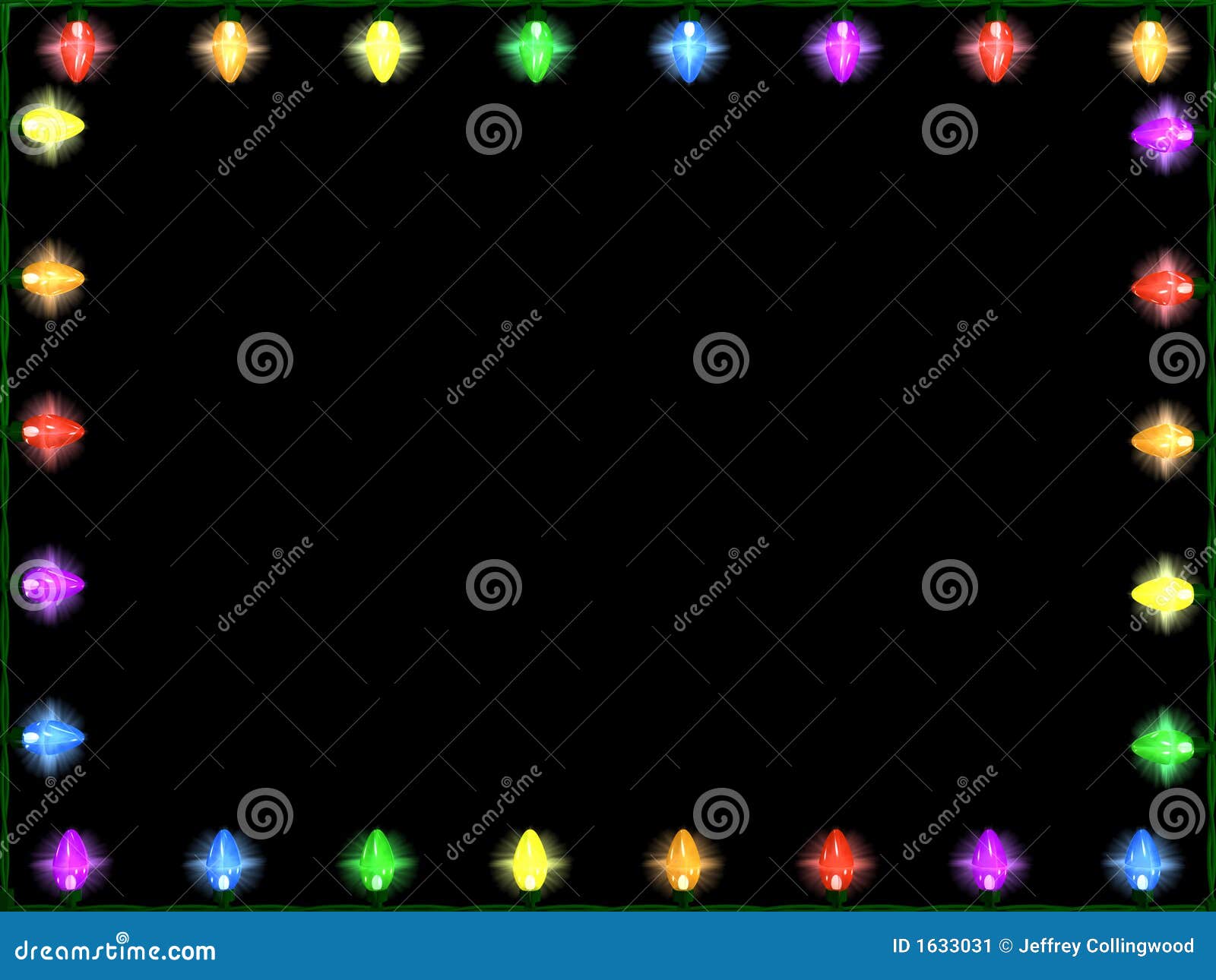 Christmas Lights Border 2 Stock Image - Image: 1633031