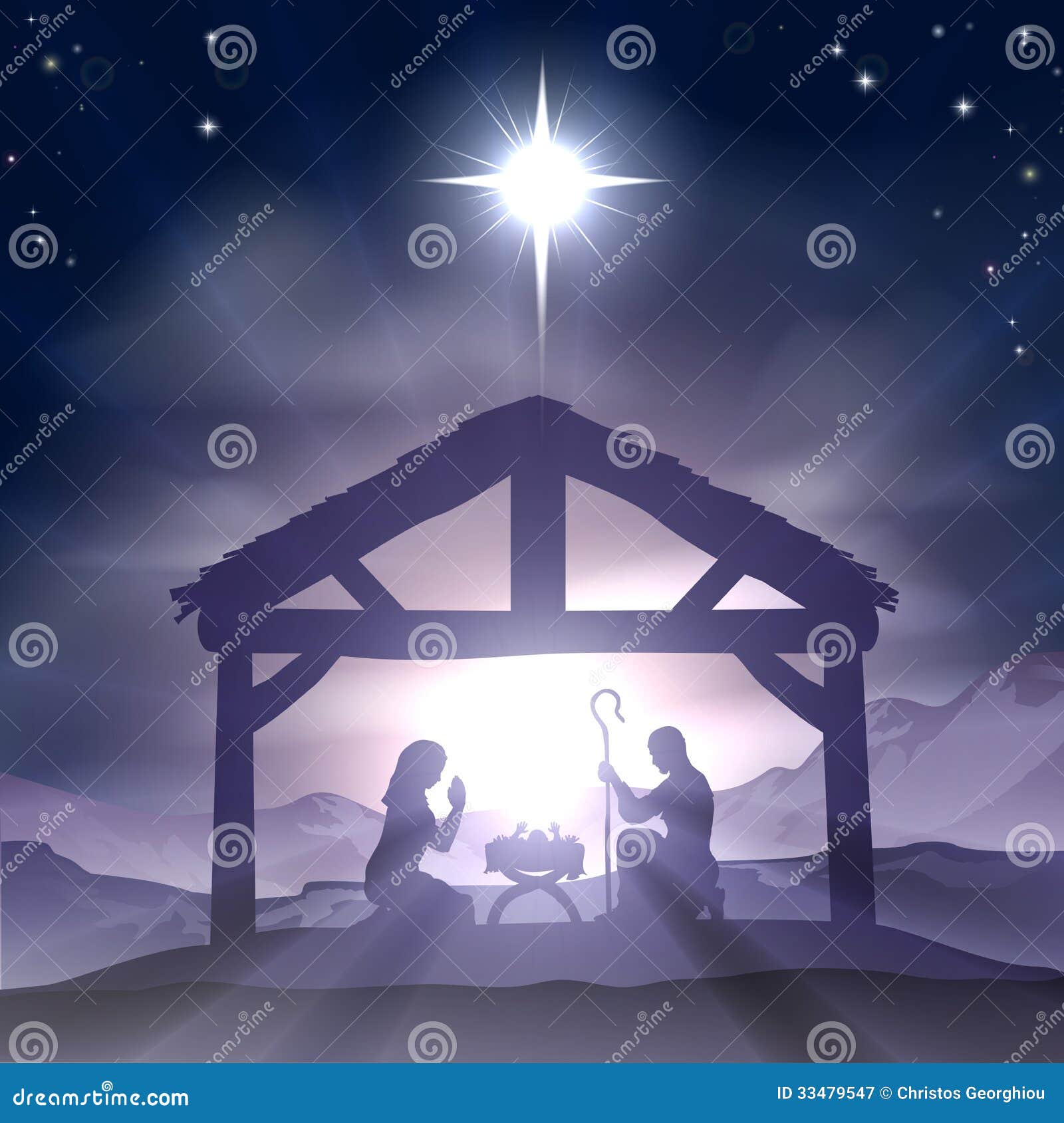 Christmas Star Manger Scene