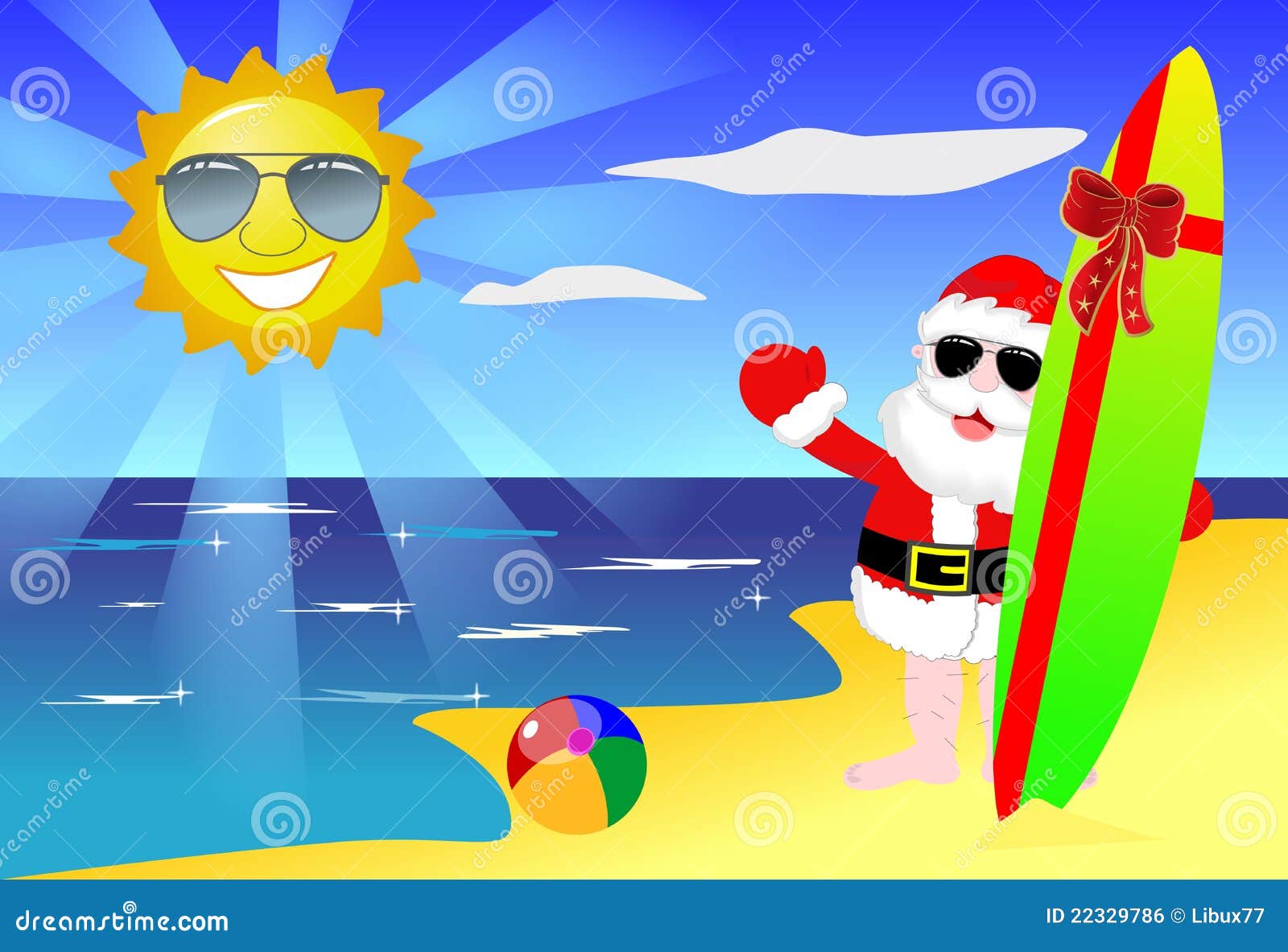 free clipart santa beach - photo #7