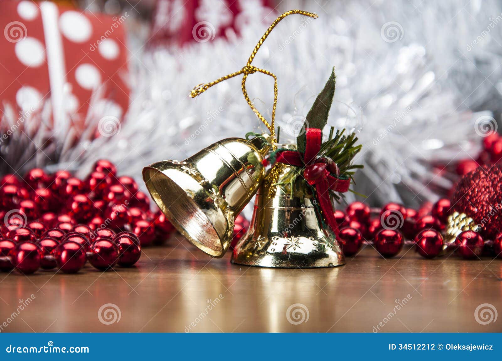 Christmas Stuff On Wooden Table With Dark Background Stock Photography 