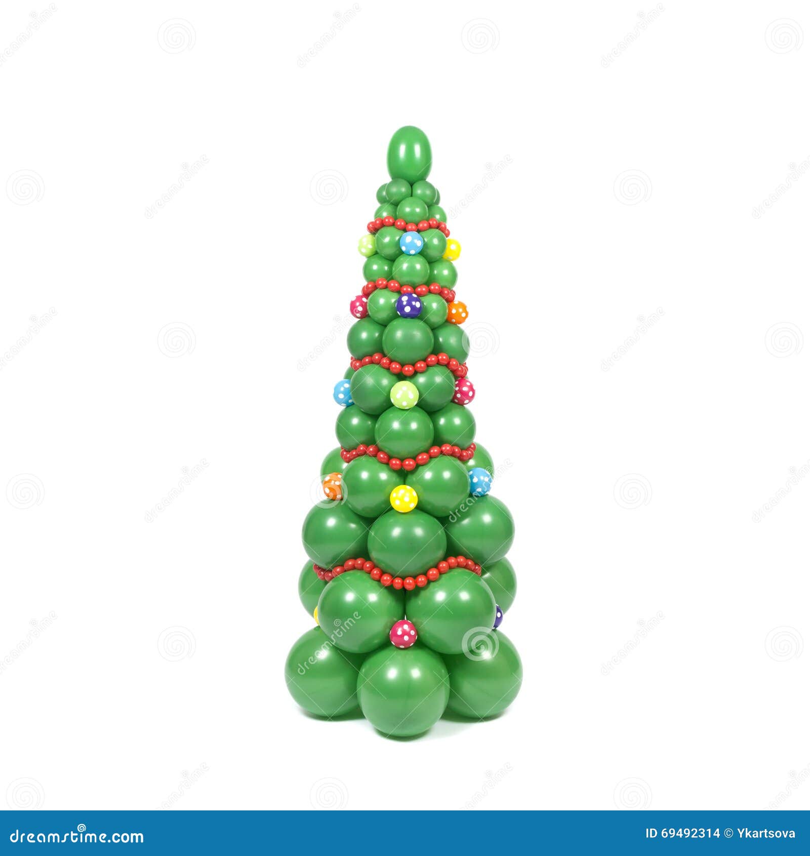 Christmas Tree From Balloons Stock Photo - Image: 69492314