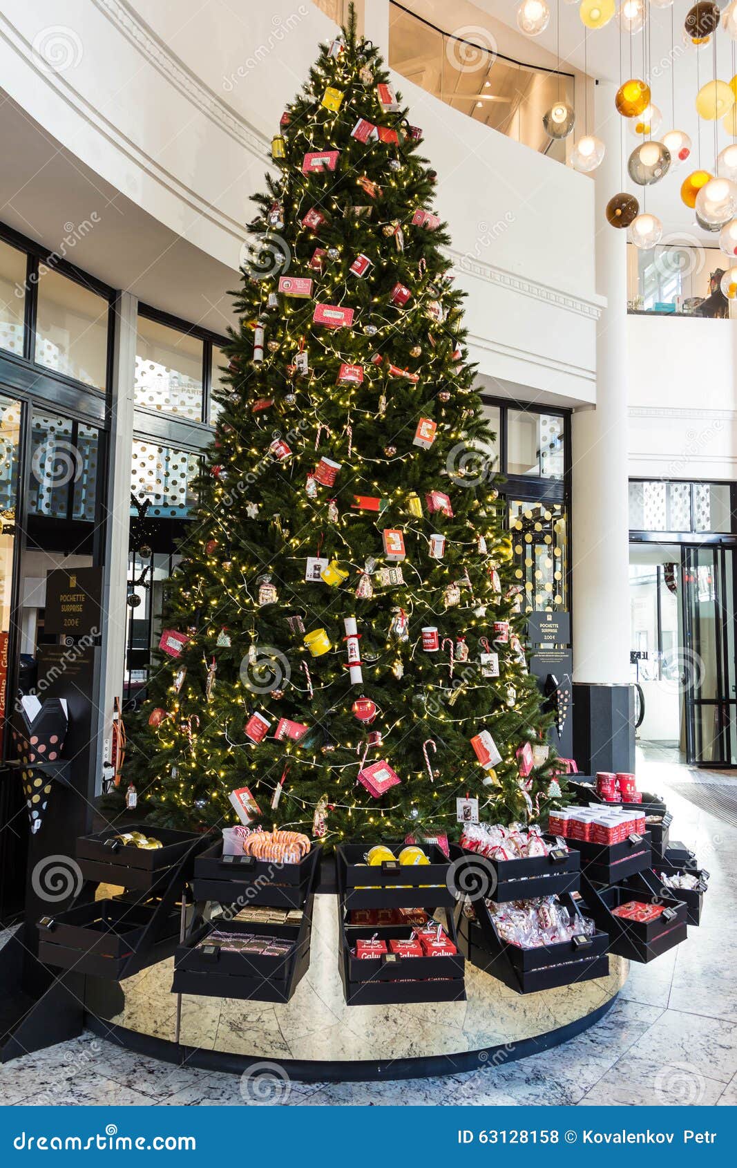 christmas tree in department store le bon march 233 paris christmas tree in department store le bon march 233 paris