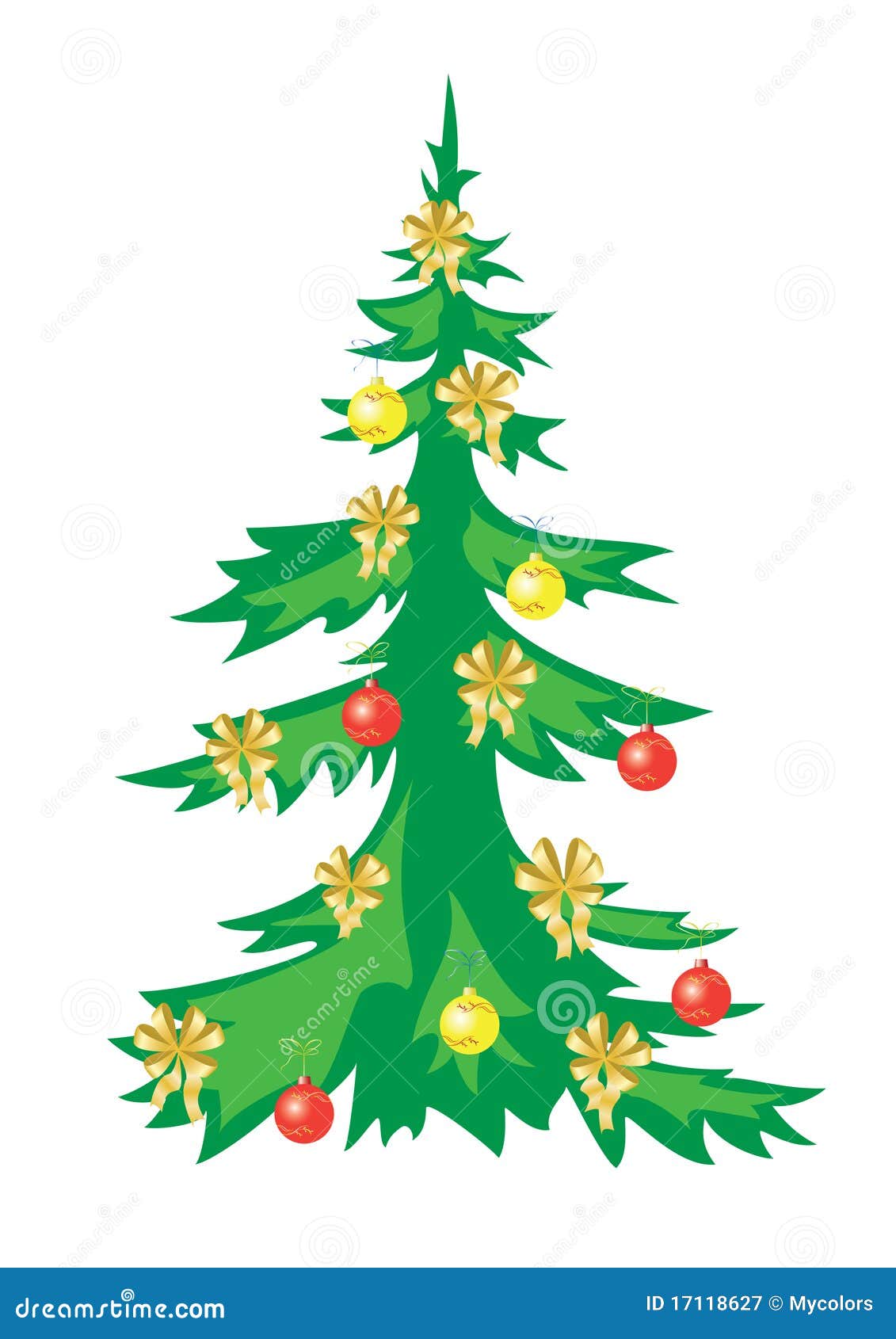 Christmas Vector Tree With Decorations Royalty Free Stock Photography ...