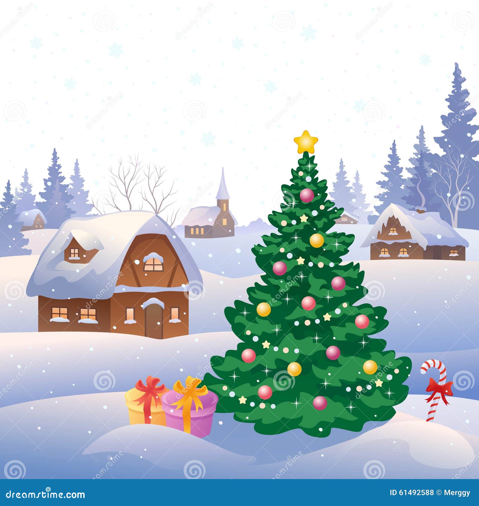 snowy village clipart - photo #3