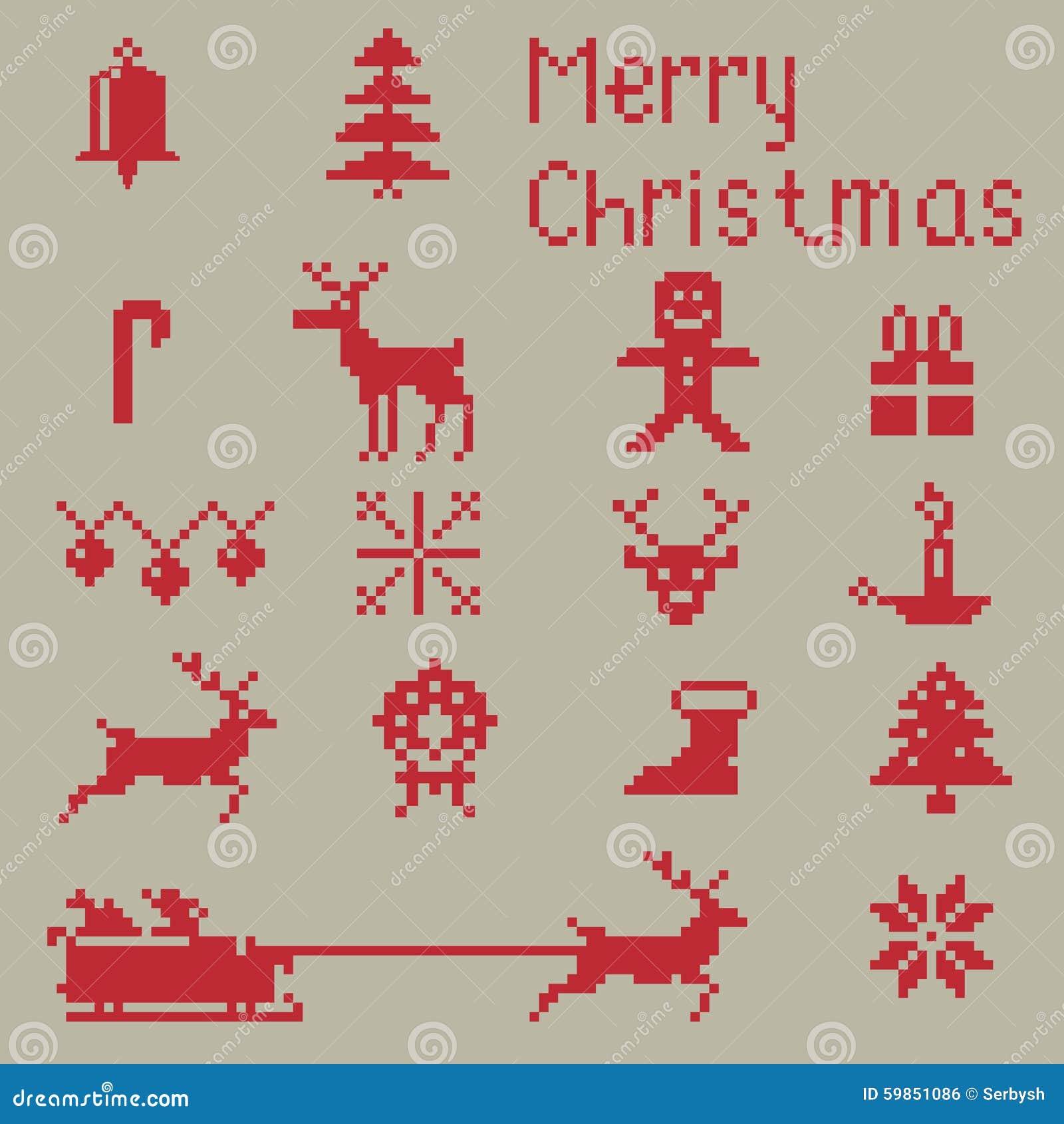 christmas winter pixels stock illustration image 59851086 knitting christmas tree