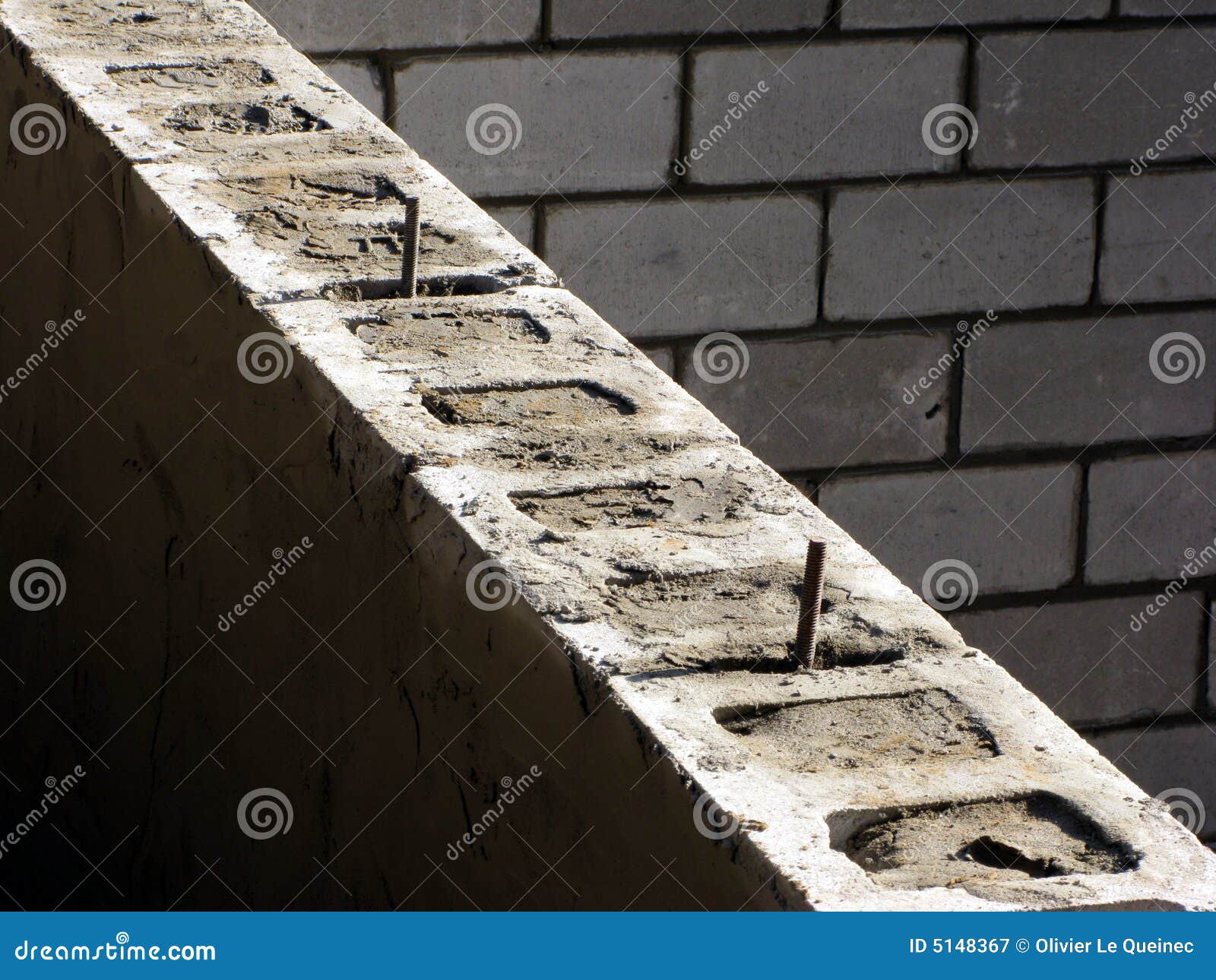 Cinder Blocks House Concrete Foundation Wall Royalty Free Stock