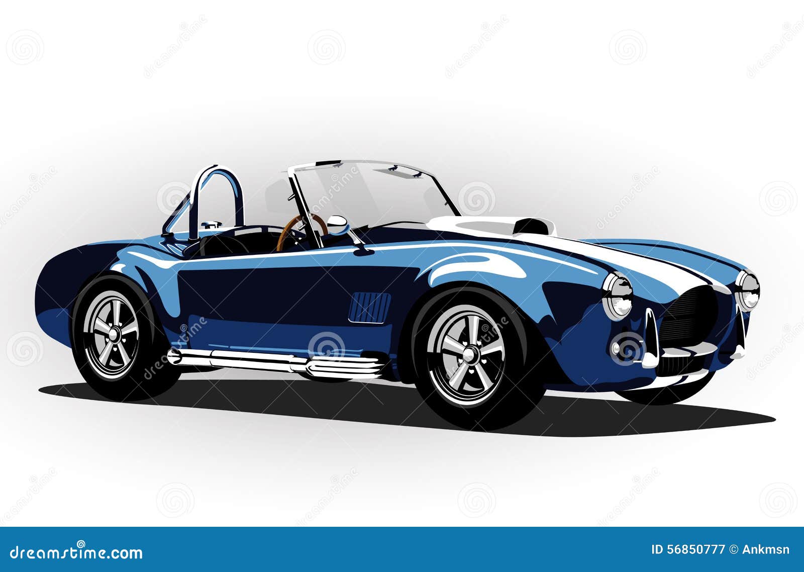 Classic Sport Car Cobra Roadster Blue Stock Vector  Image: 56850777