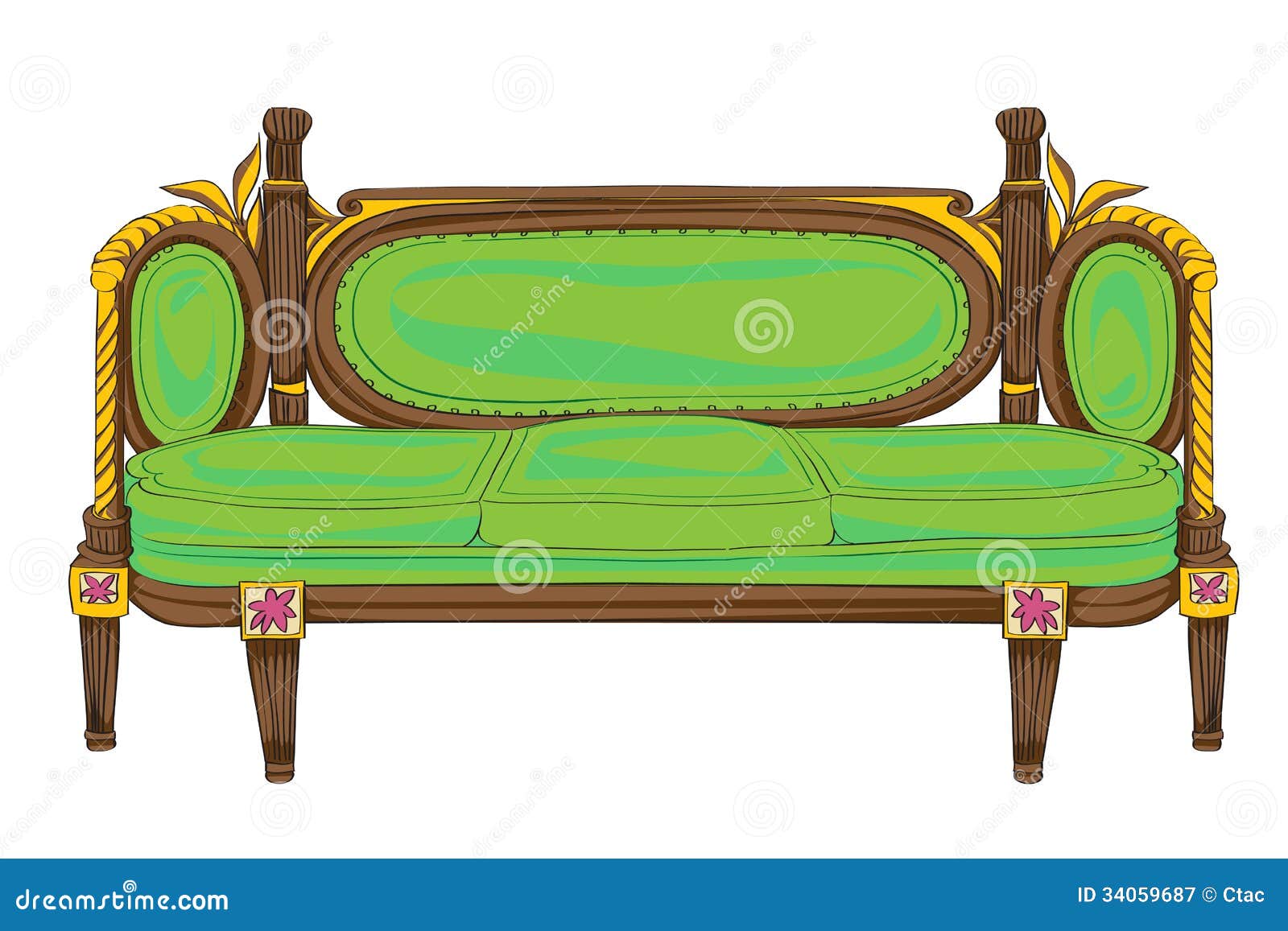 Classical Sofa On White Royalty Free Stock Photography - Image: 34059687