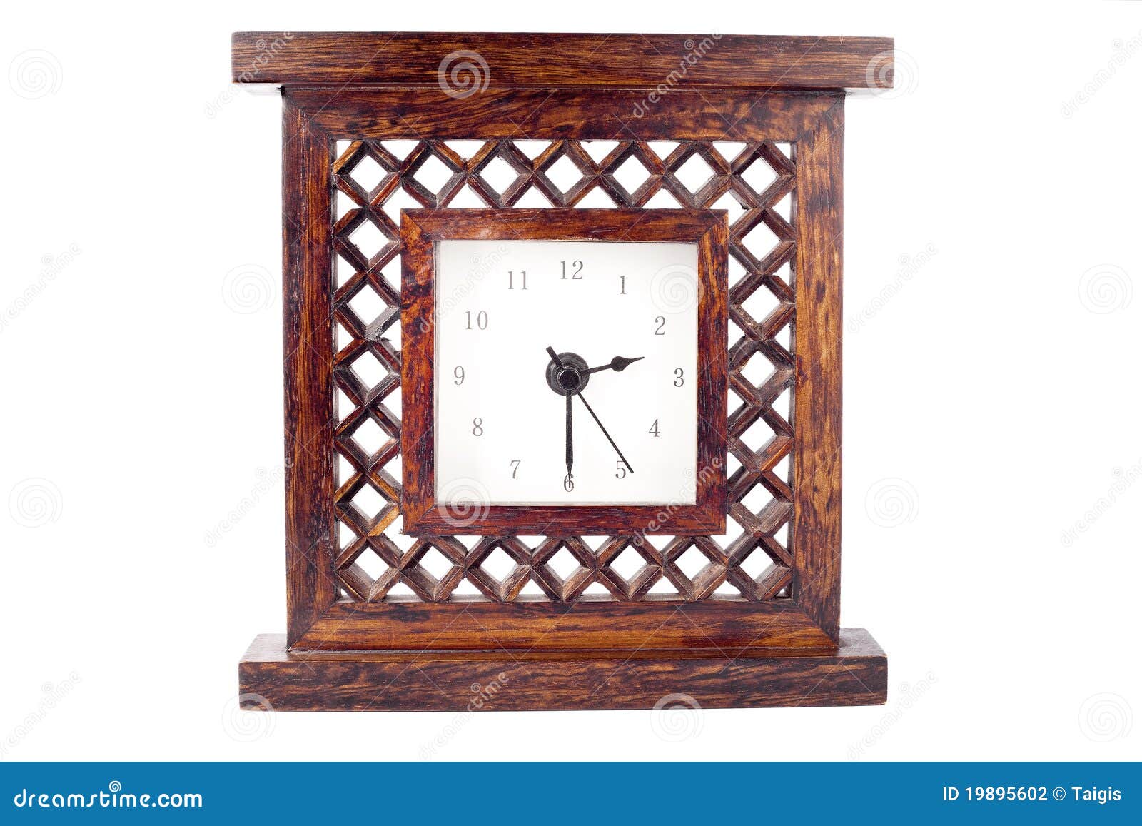 Clock In Carved Wood Frame Stock Photography - Image: 19895602
