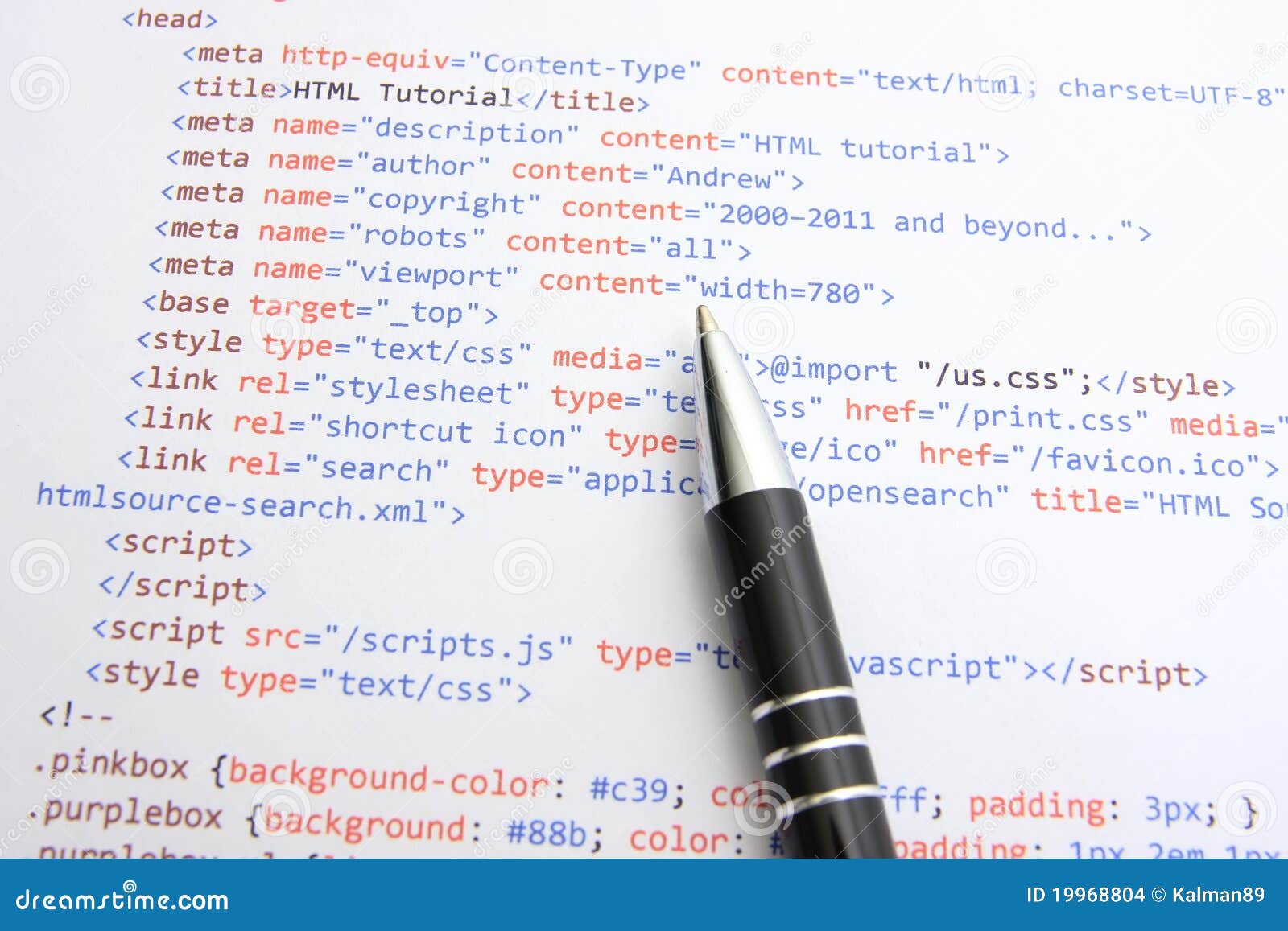 Code De Programmation De HTML Images stock  Image 19968804