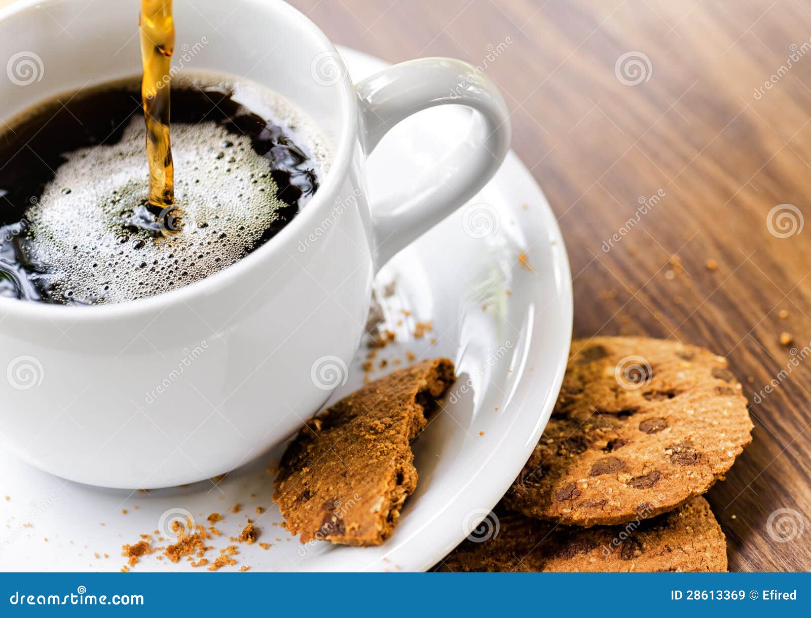 Coffee And Oatmeal Cookies On Wooden Table Royalty Free Stock Images 