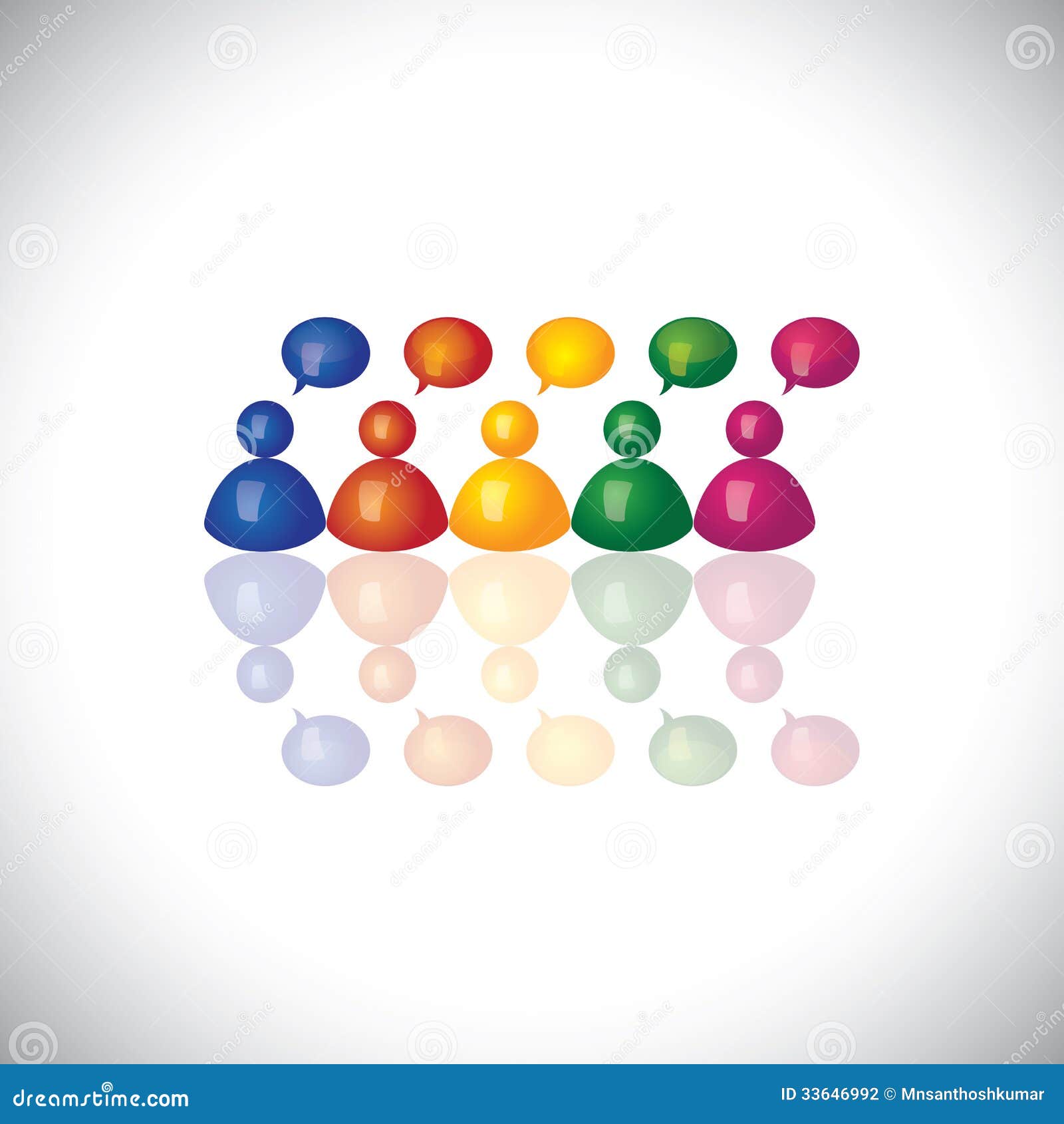 Colorful 3d Office Staff Or Employees Icons Talking amp; Chatting Stock 