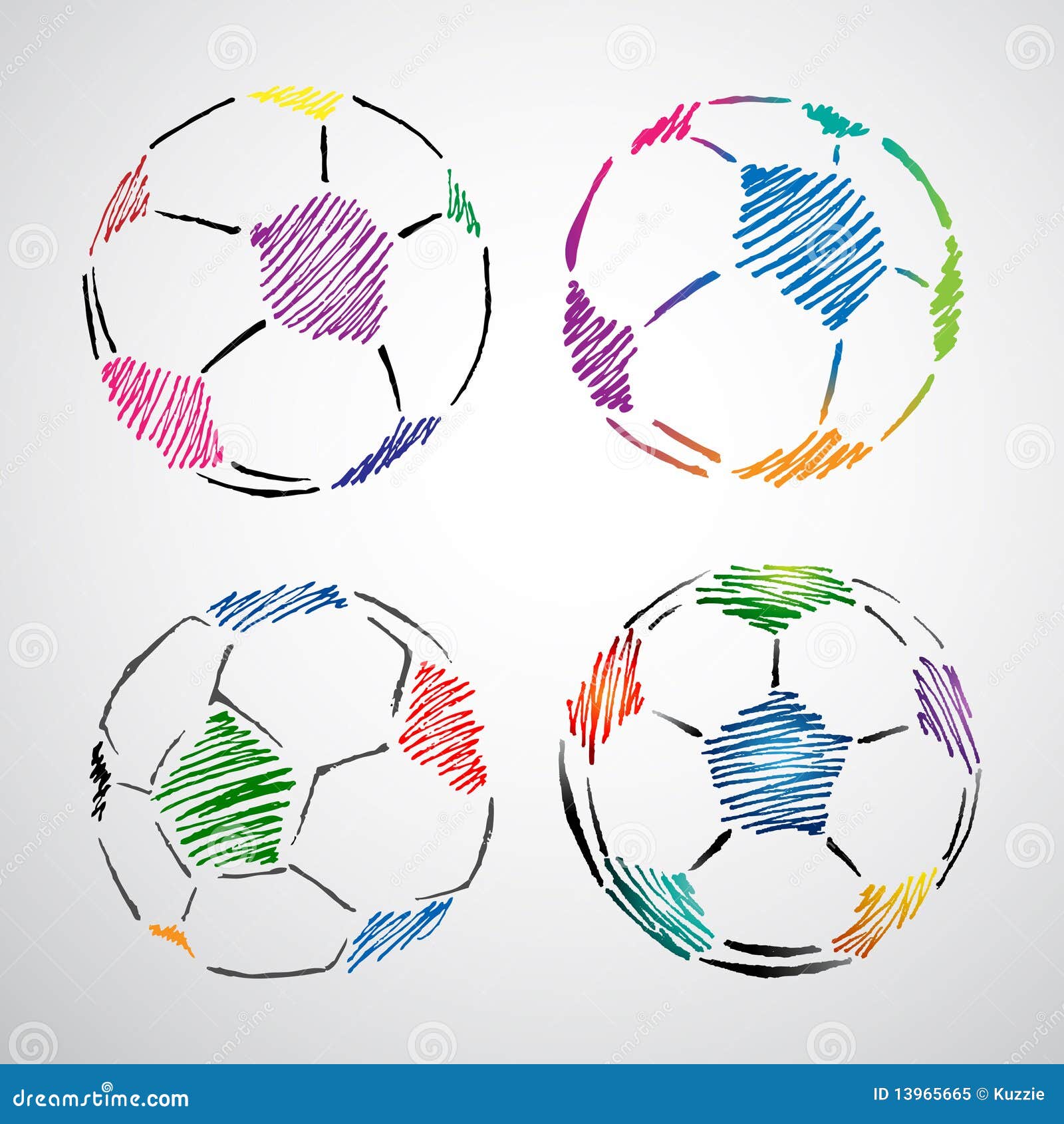 Colorful Soccer Ball Doodle Royalty Free Stock Photo - Image: 13965665