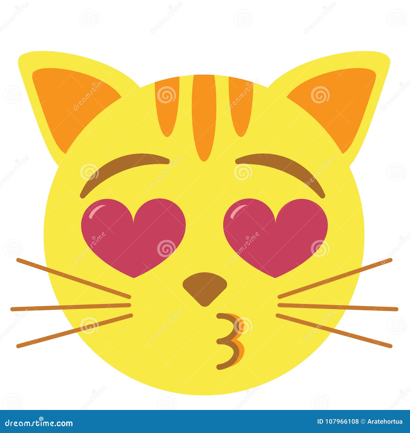 Colorido De Beijo Do Emoji Bonito Do Gato Do Kawaii Isolado Ilustra O