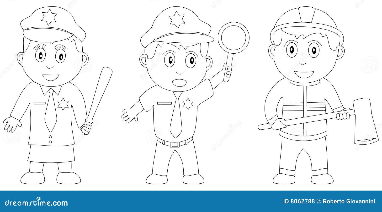 fireman and policeman coloring pages - photo #50