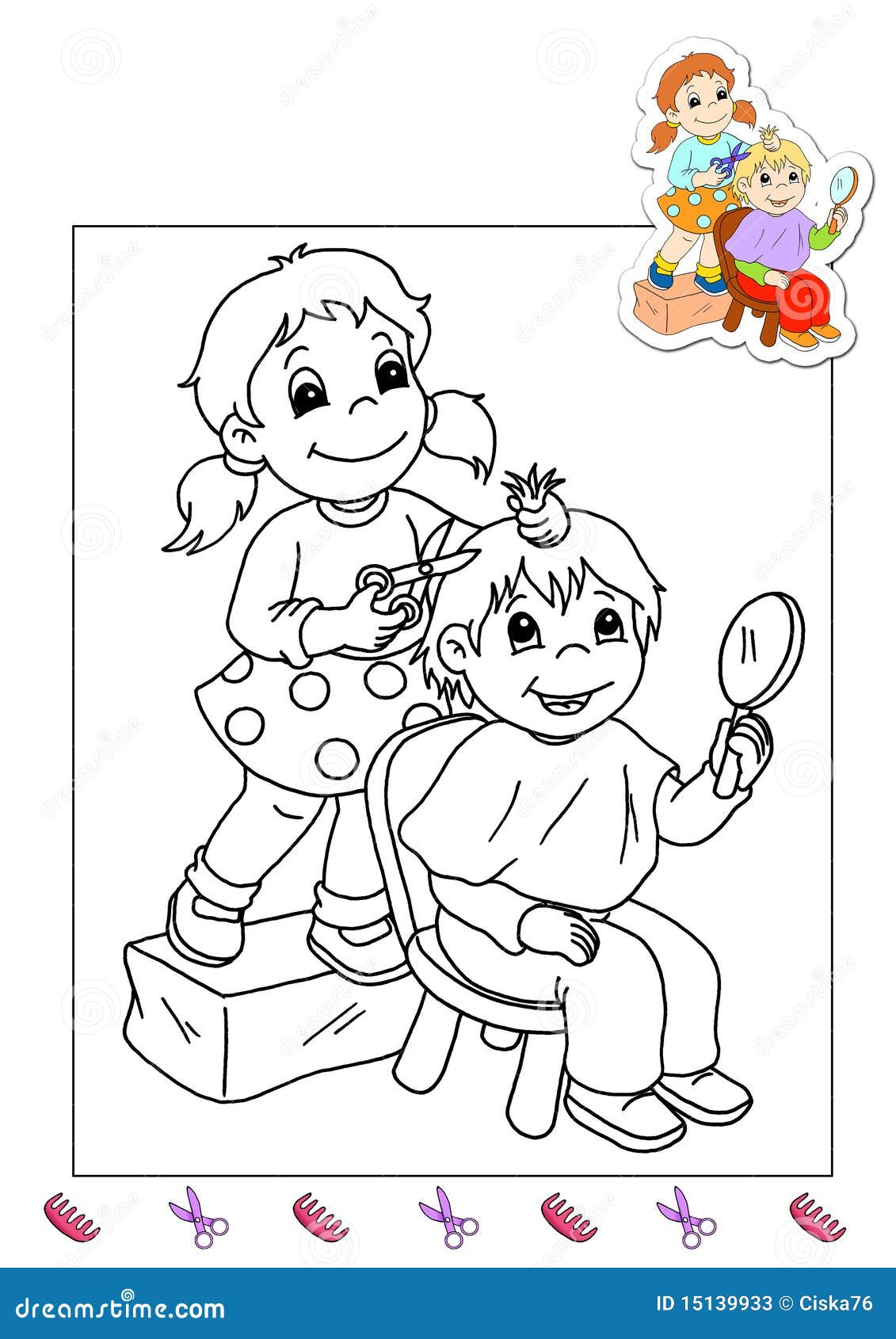 hairdresser coloring pages - photo #42