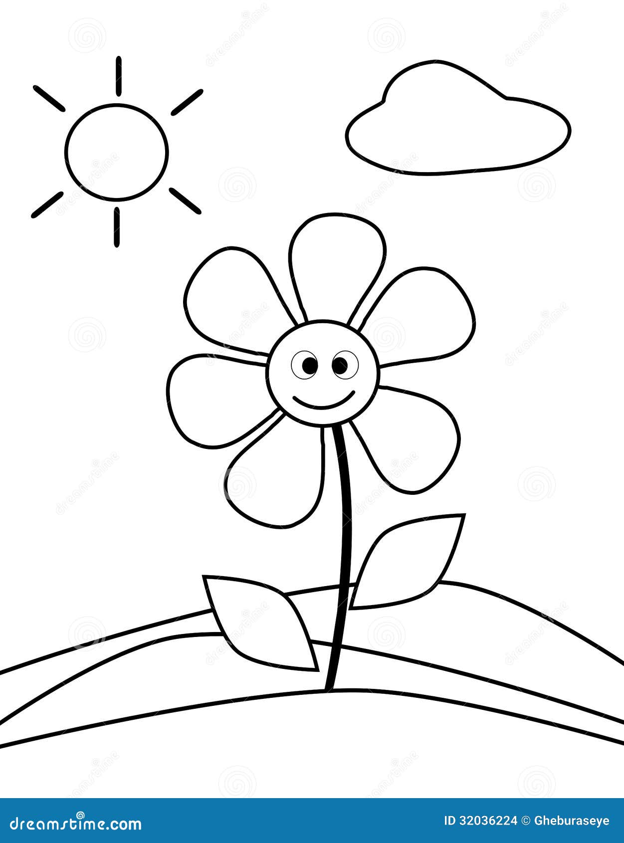 Coloring Flower Stock Images Image 32036224