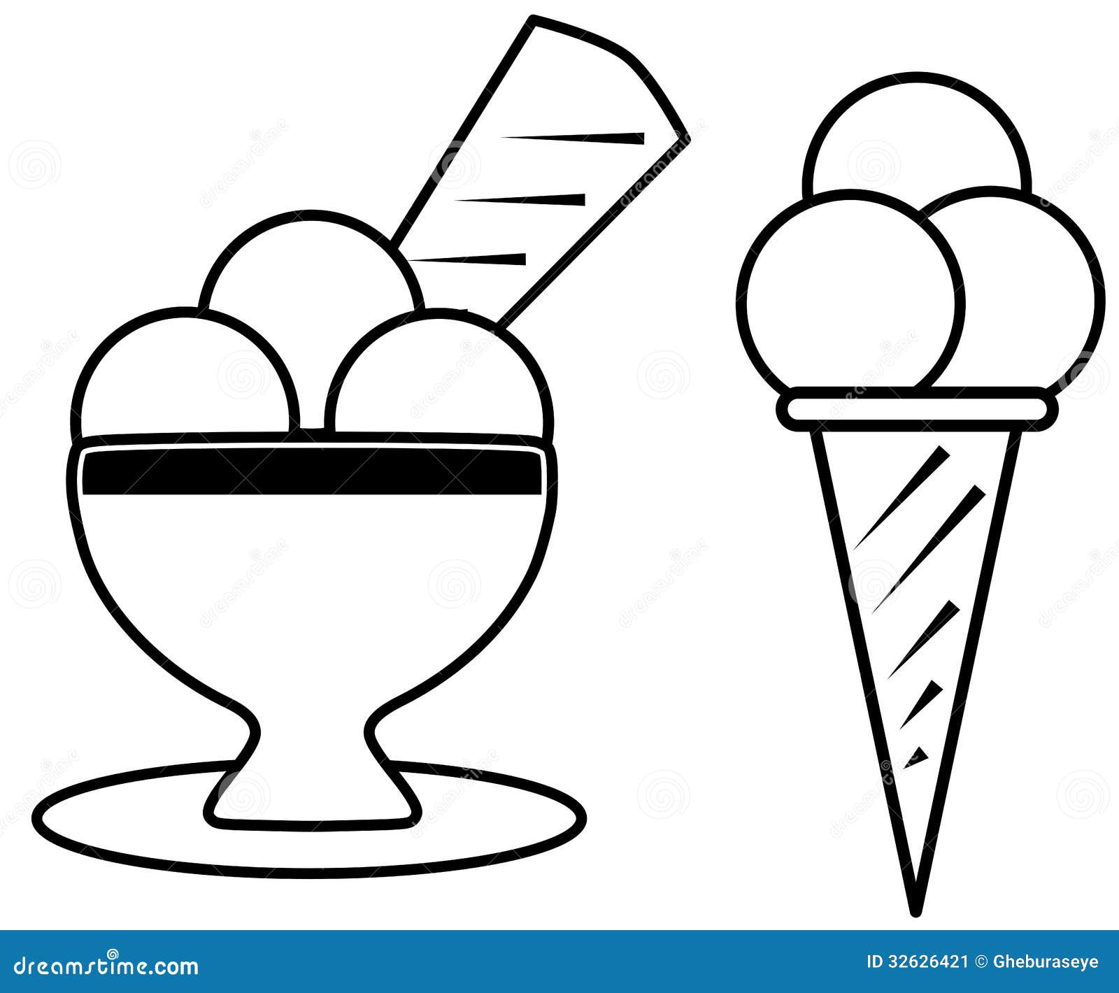 Coloring Ice Cream Stock Image - Image: 32626421