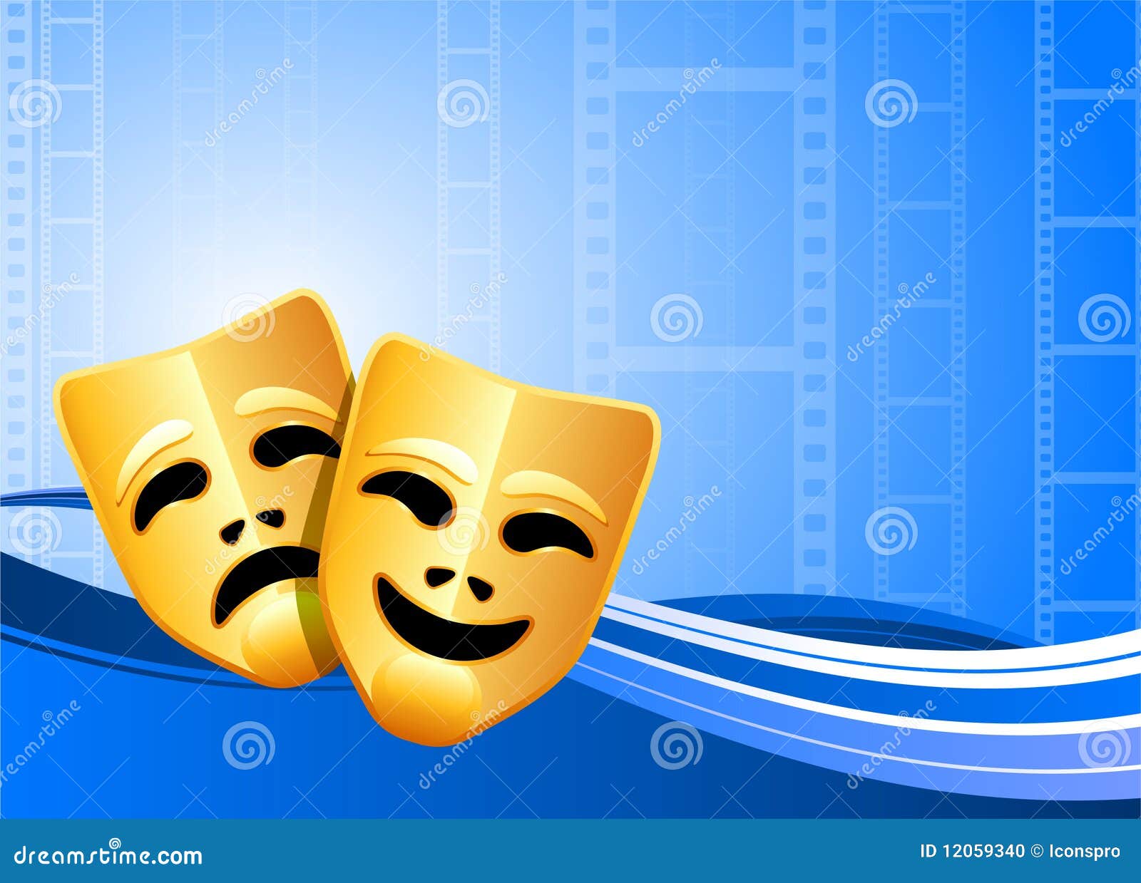Comedy And Tragedy Theater Masks Background Stock Photo ...