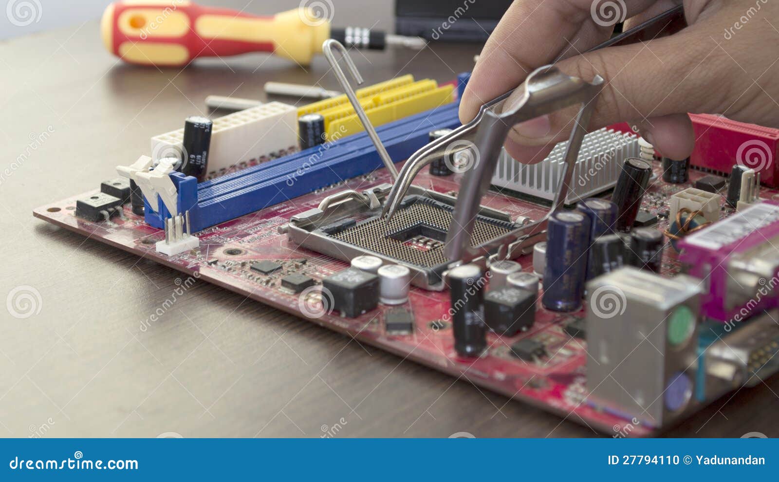 Computer Motherboard Repair Stock Photo - Image: 27794110