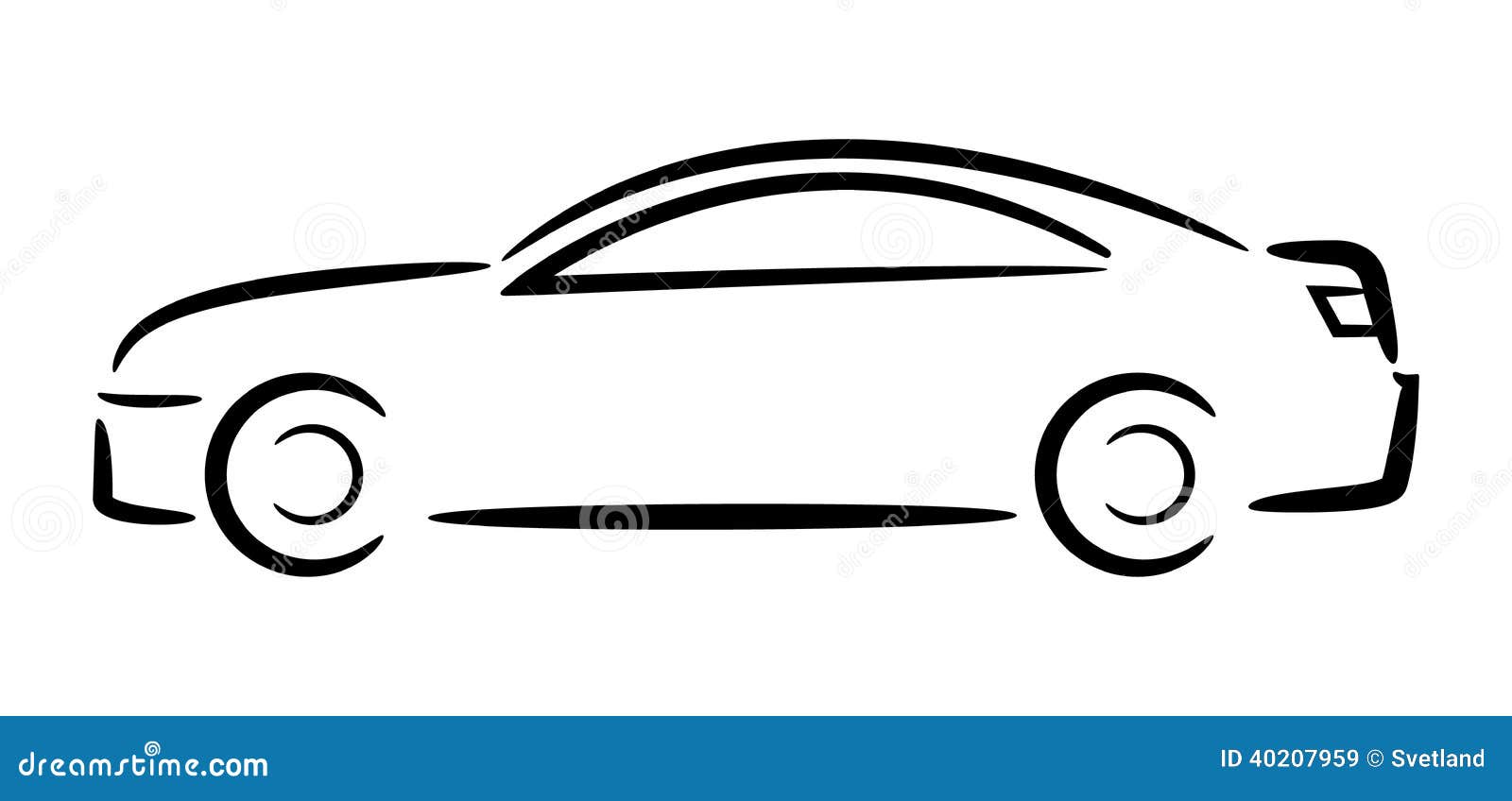 Sports Car Outline Side View Sports Car Outline Side View