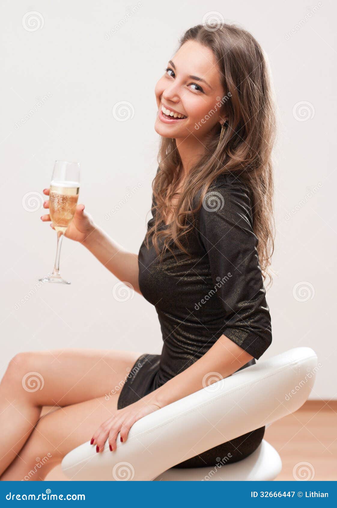 girl sitting on stool Nude bar