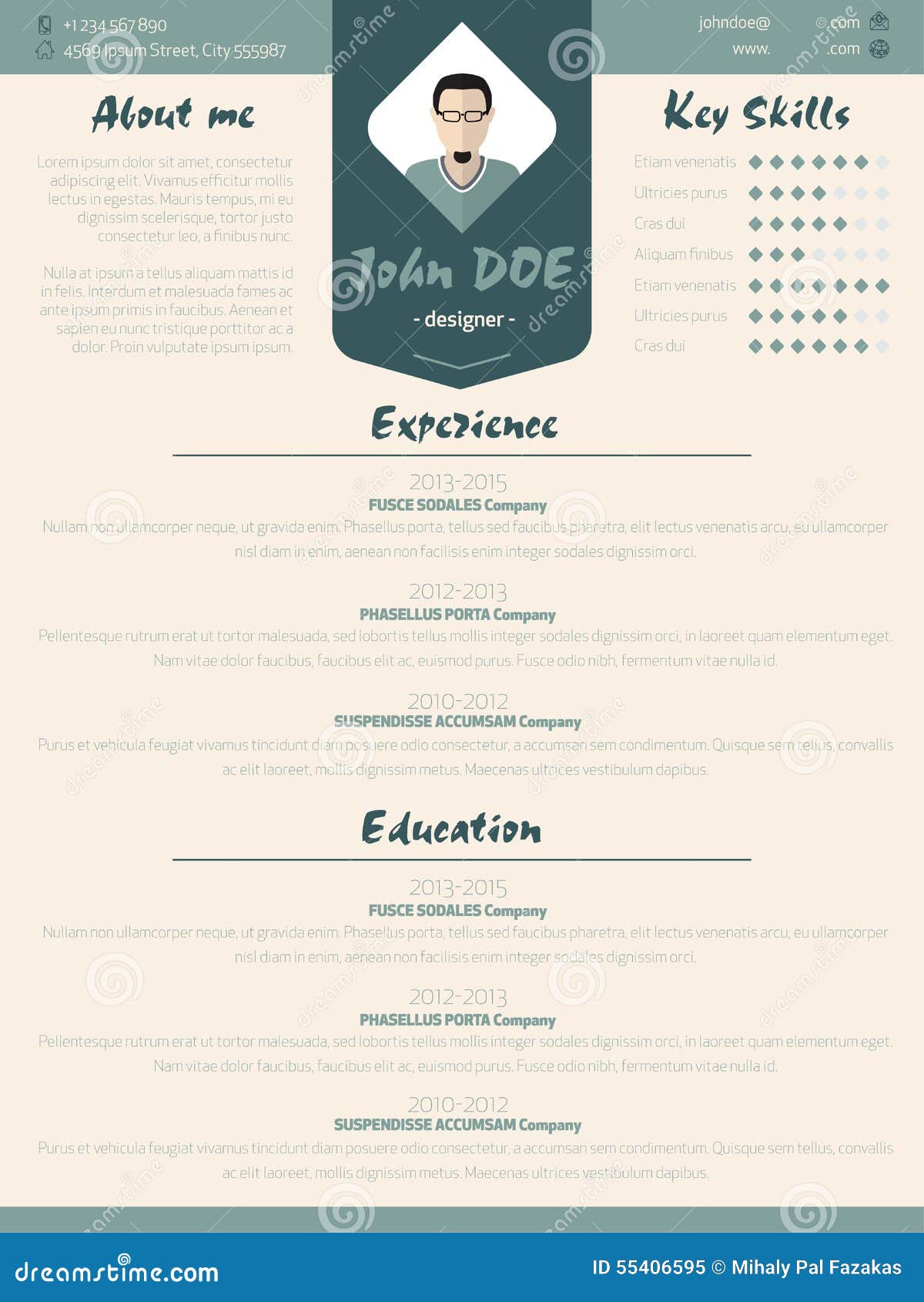 cool new modern resume curriculum vitae template with design ele stock vector