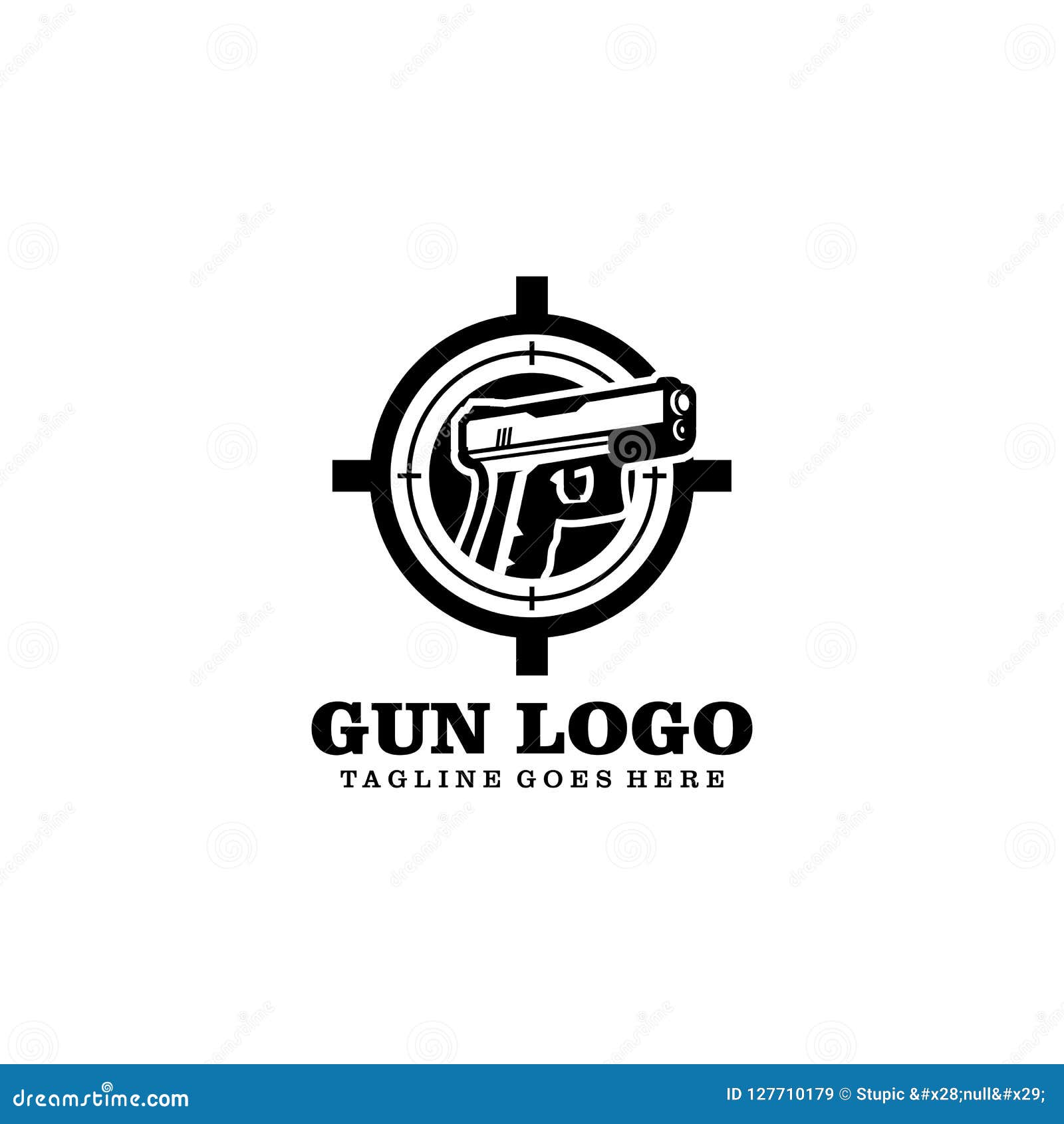Creative Gun Logo Design Vector Art Logo Stock Illustration