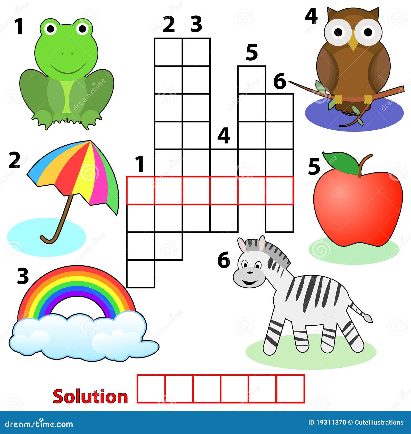 Crossword Words Game For Children Stock Photo Image