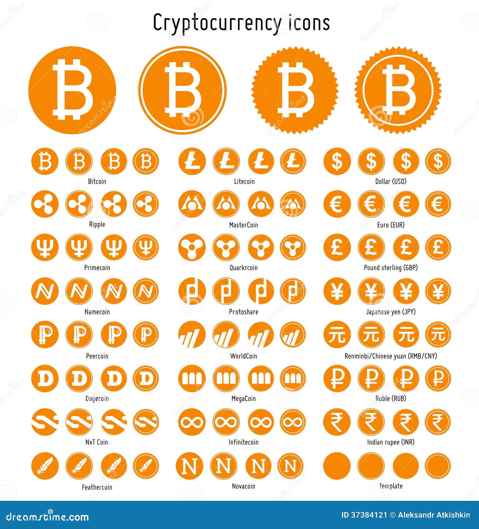 Cryptocurrency Vector Icons Stock Image - Image: 37384121